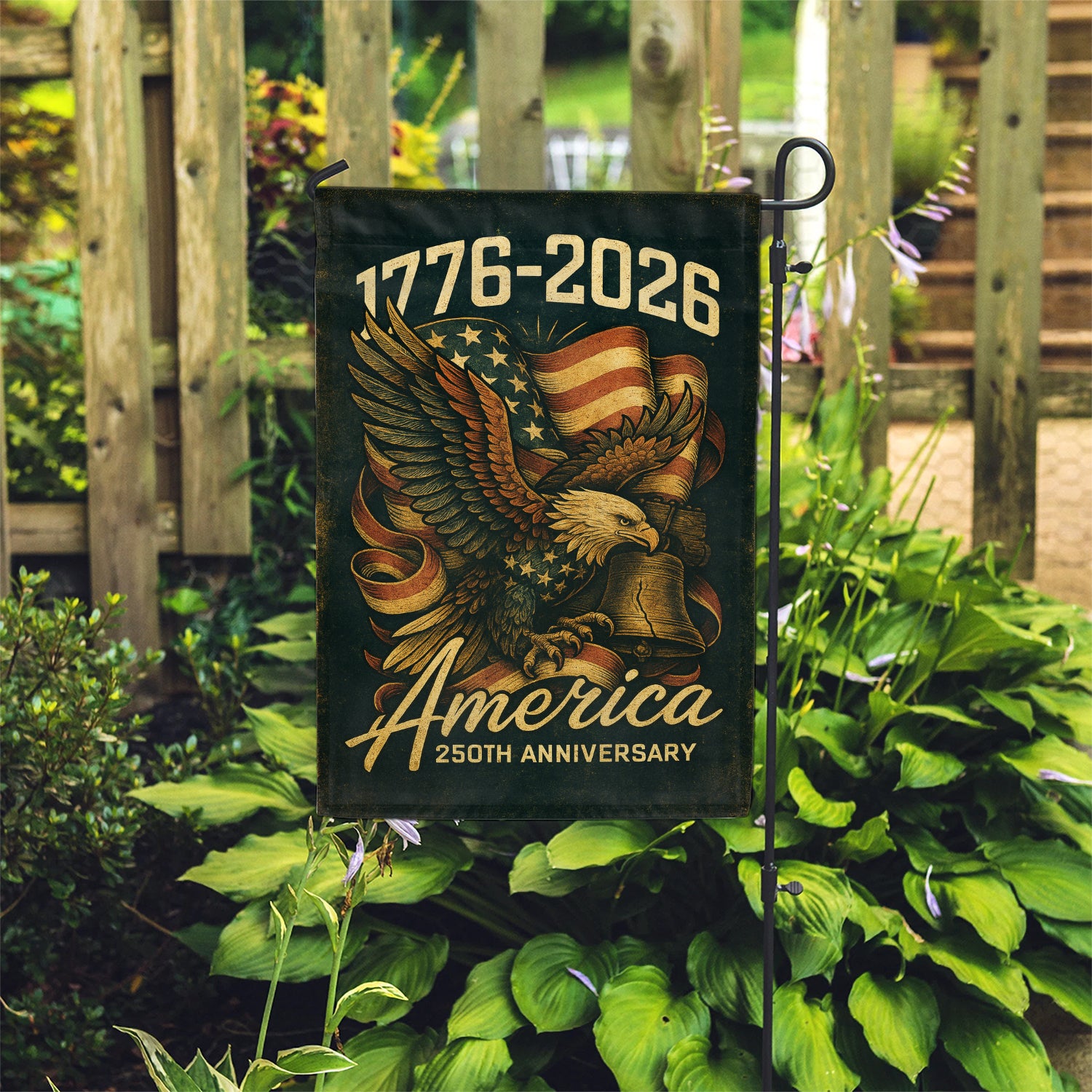 1776 - 2026 America 250th Anniversary Garden Flag 12''x18'' Twin-Side Printing