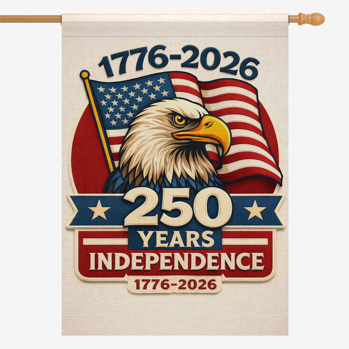 USA 250 Years Independence Patriotic House Flag American Eagle