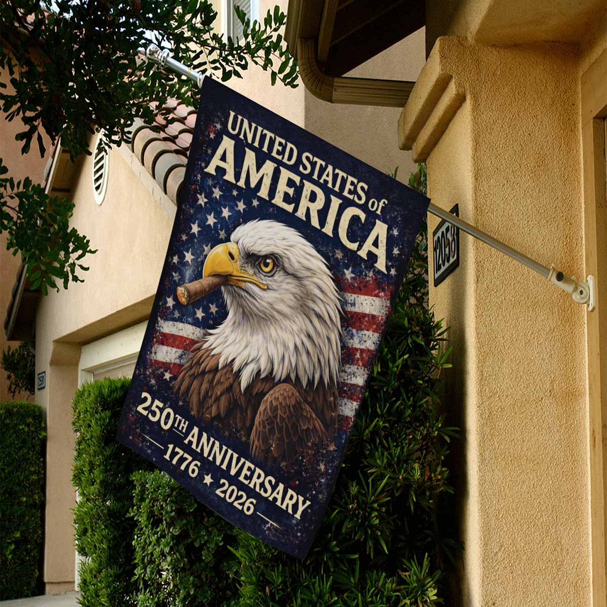 USA 250th Anniversary House Flag 1776–2026 Patriotic Eagle Banner