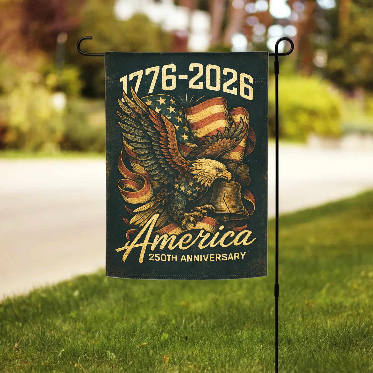 1776 - 2026 America 250th Anniversary Garden Flag 12''x18'' Twin-Side Printing