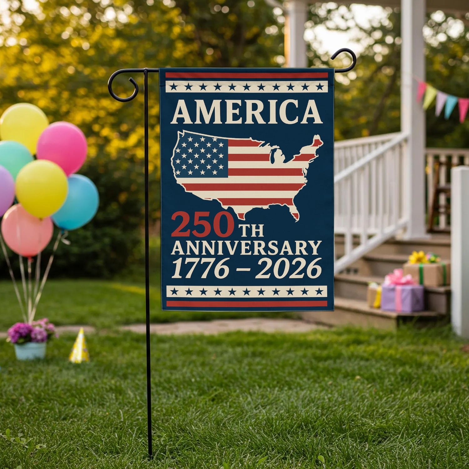 America 250th Anniversary 1776-2026 Garden Flag 12''x18'' Twin-Side Printing