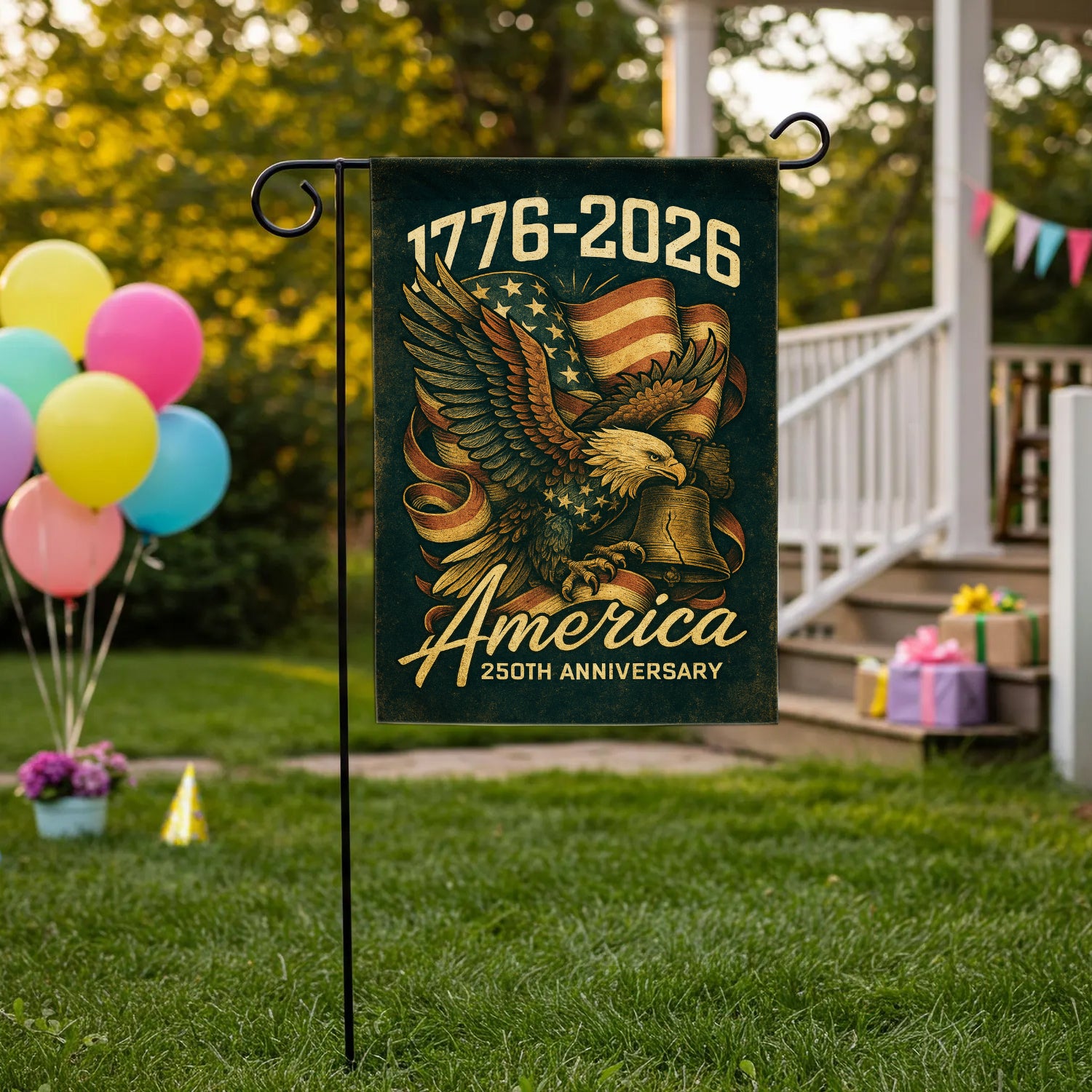 1776 - 2026 America 250th Anniversary Garden Flag 12''x18'' Twin-Side Printing