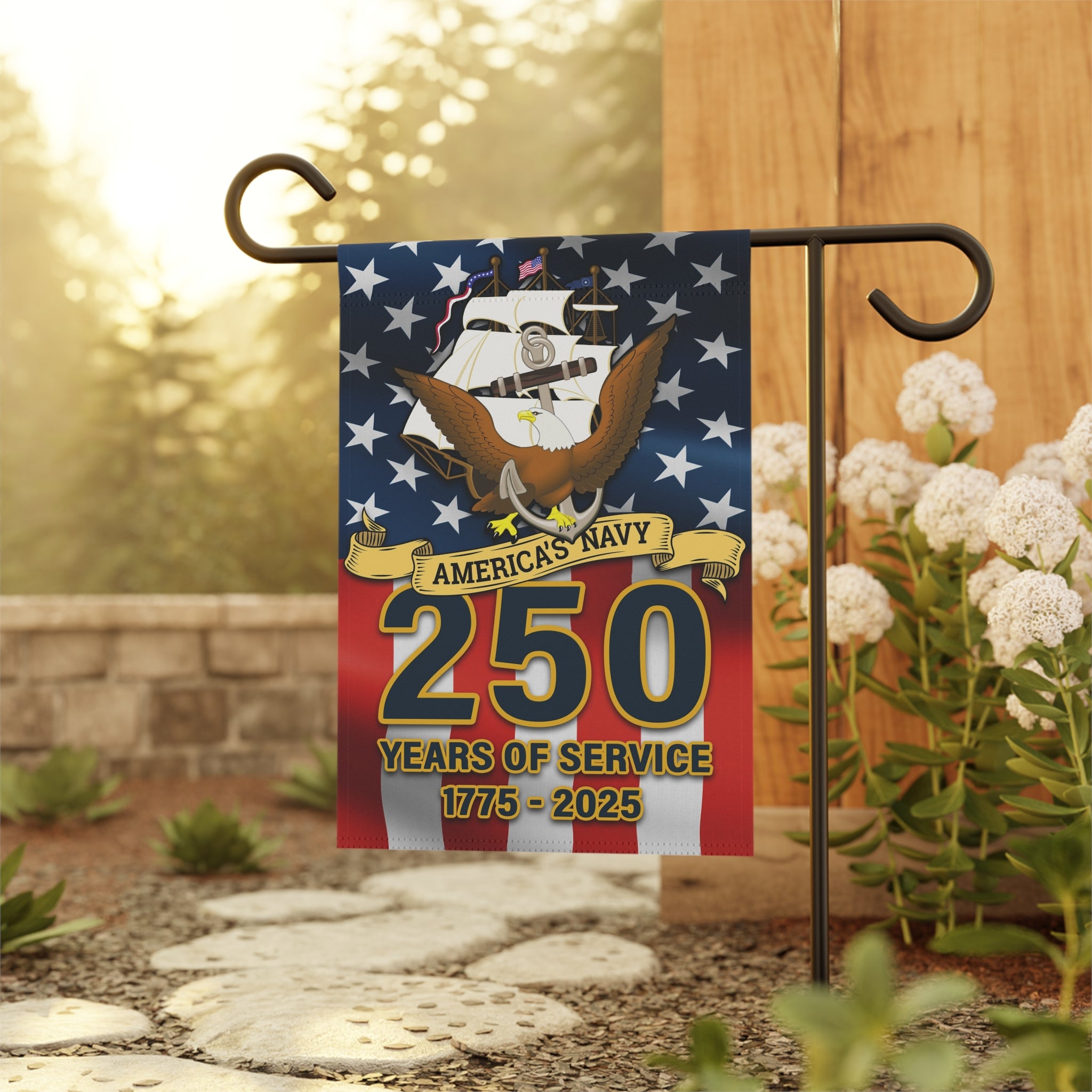 US Navy 250 Years Of Service Garden Flag Twin-Side Printing