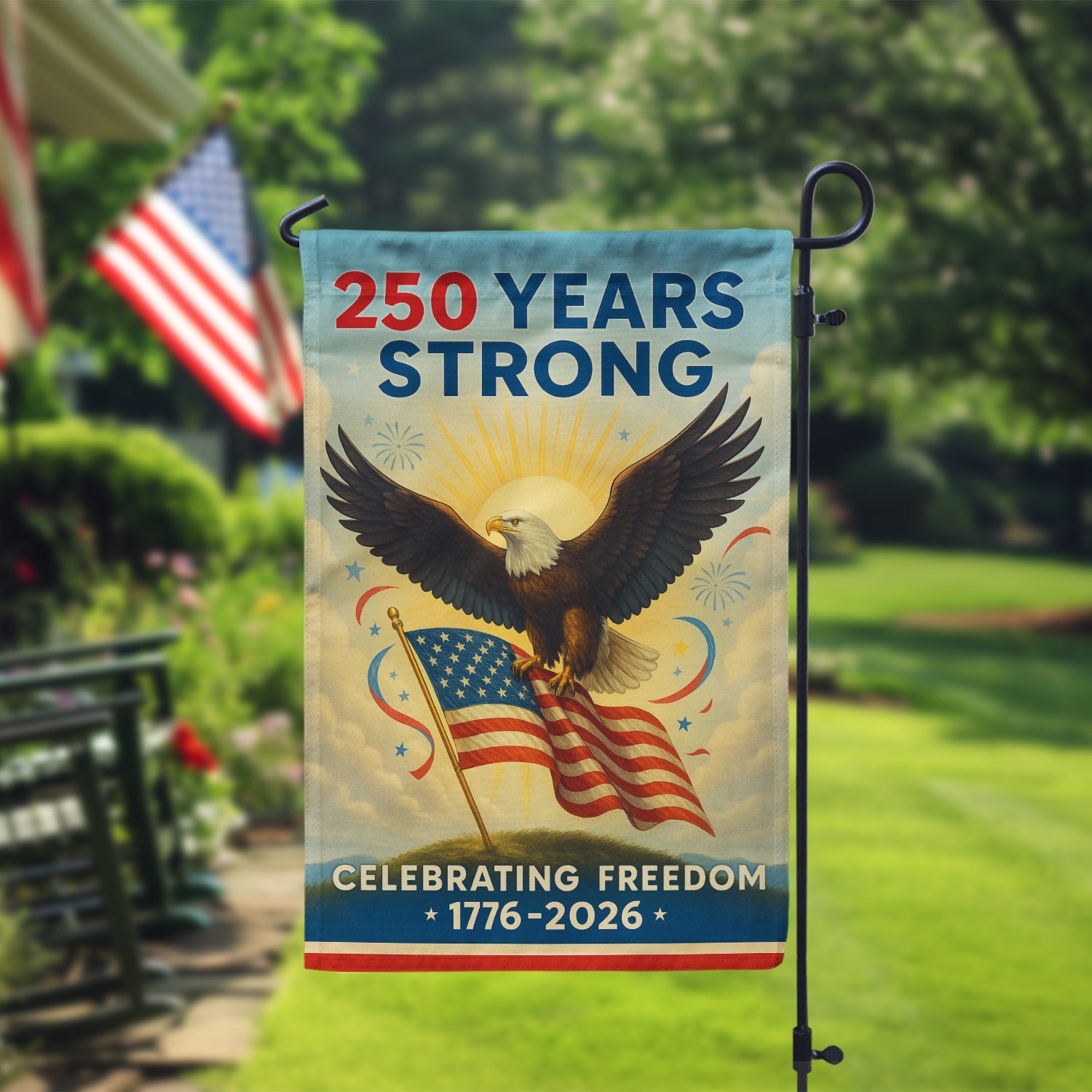 250 Years Strong Garden Flag 12''x18'' Twin-Side Printing