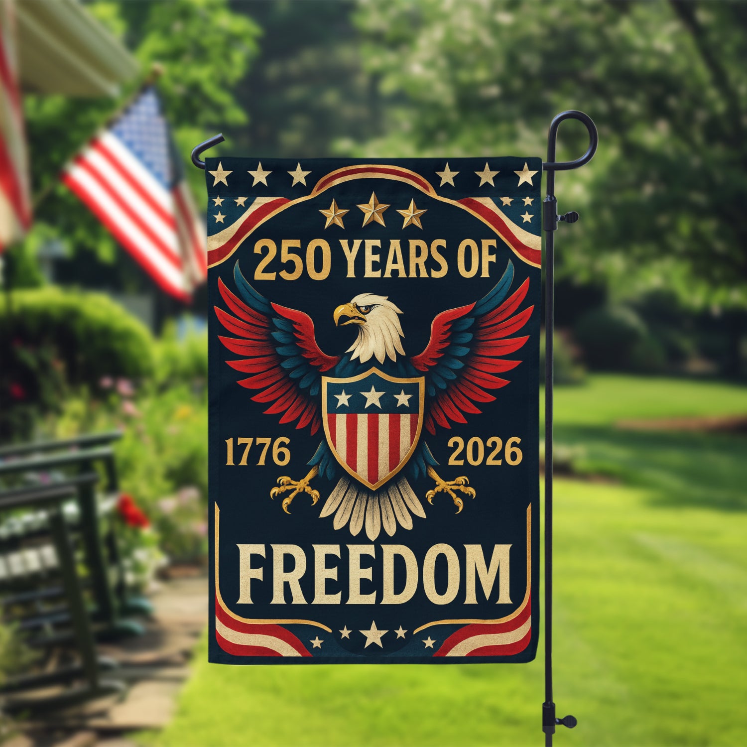 250 Years Of Freedom Garden Flag 12''x18'' Twin-Side Printing
