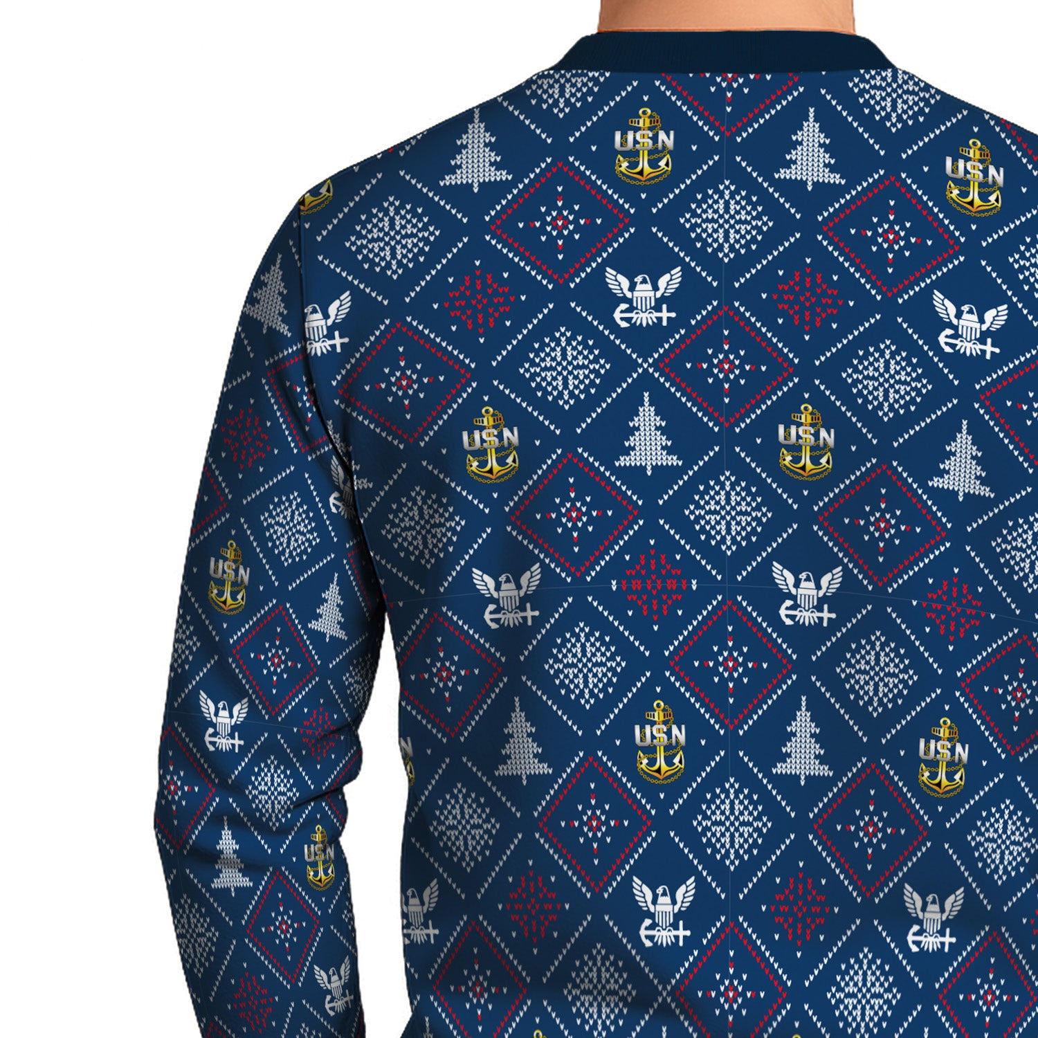 Custom Ranks US Navy Ugly Christmas Sweater for Women Men TUST03