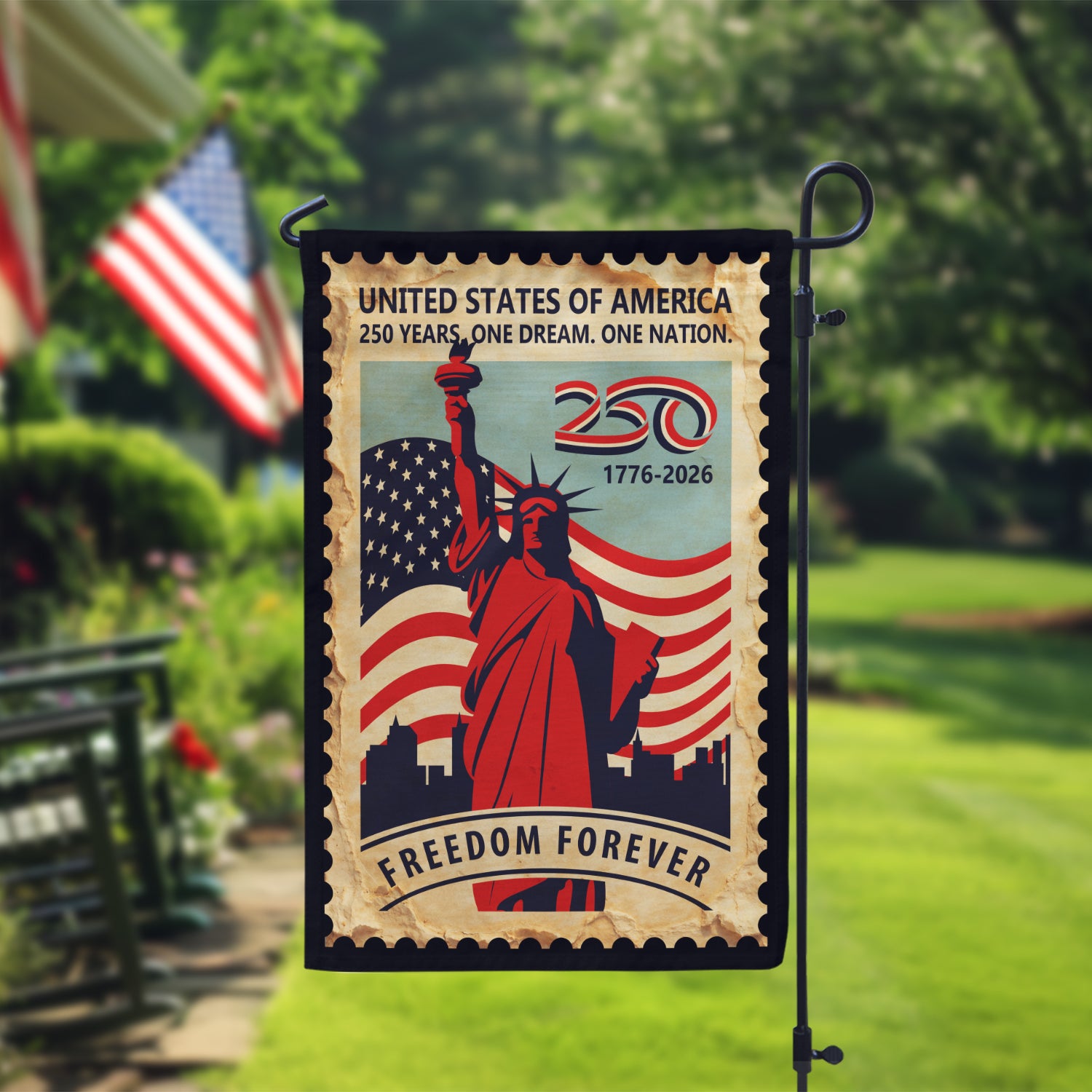 250 Years One Dream, One Nation Freedom Forever Garden Flag 12''x18'' Twin-Side Printing