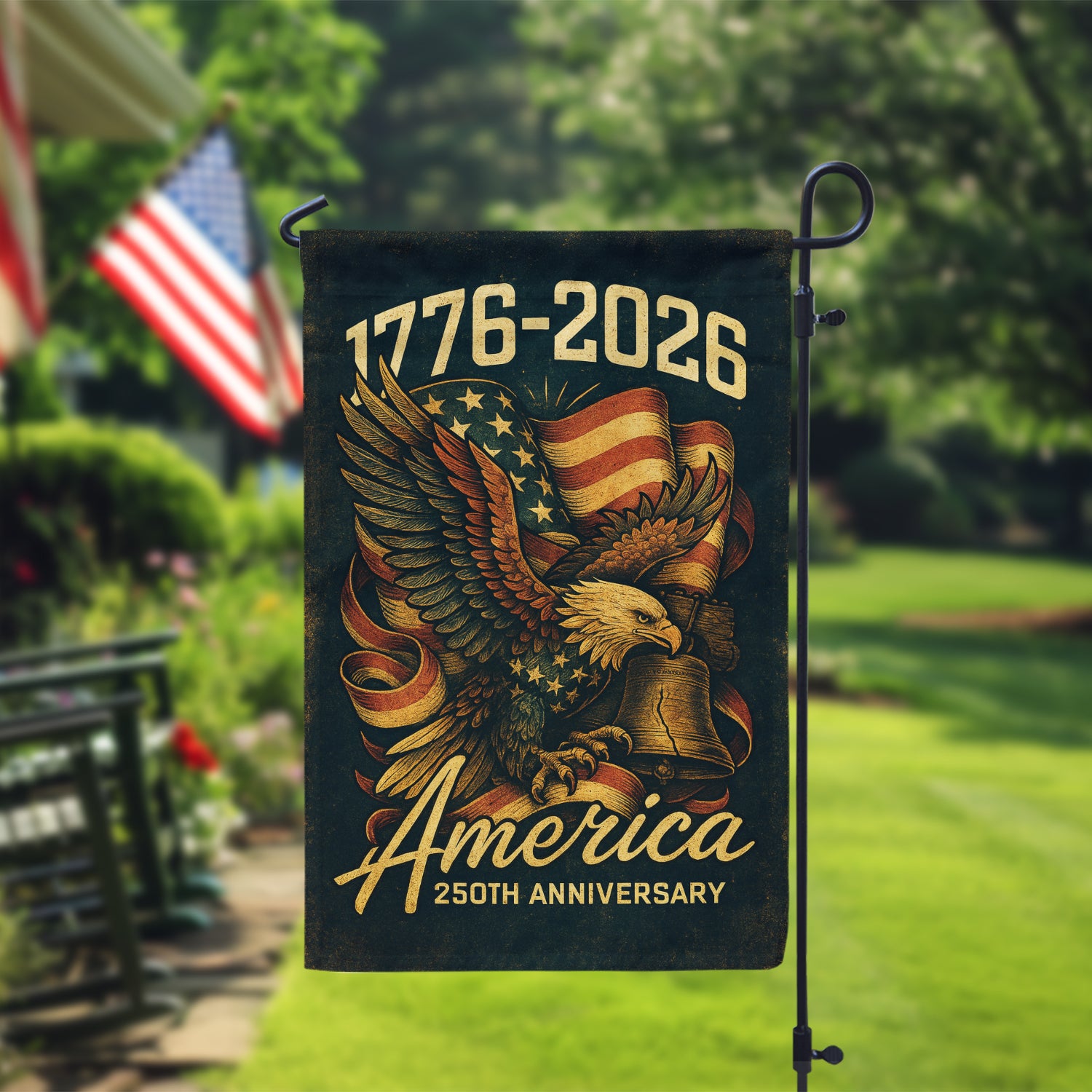 1776 - 2026 America 250th Anniversary Garden Flag 12''x18'' Twin-Side Printing
