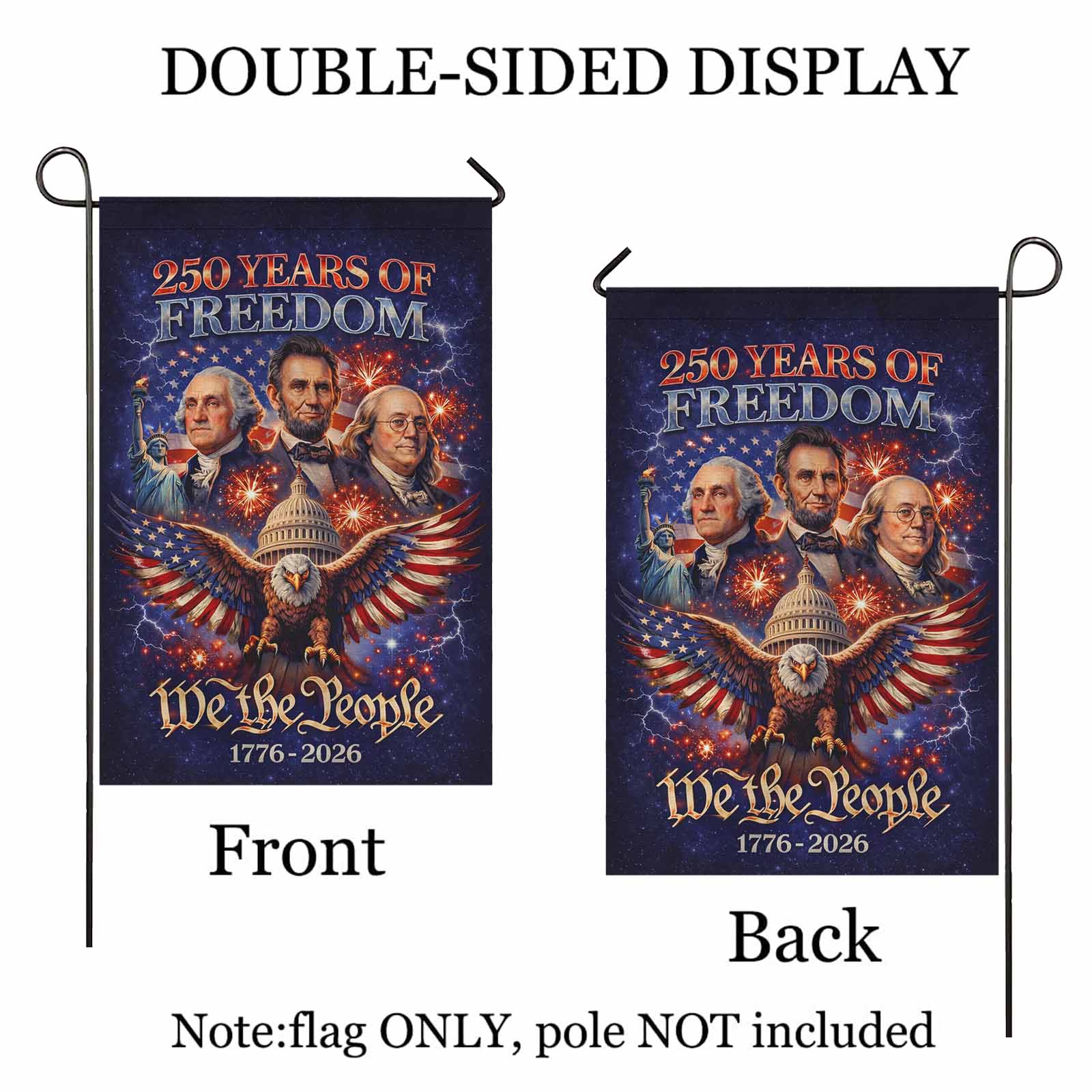 Patriotic Eagle Founding Fathers Garden Flag USA Independence Decor
