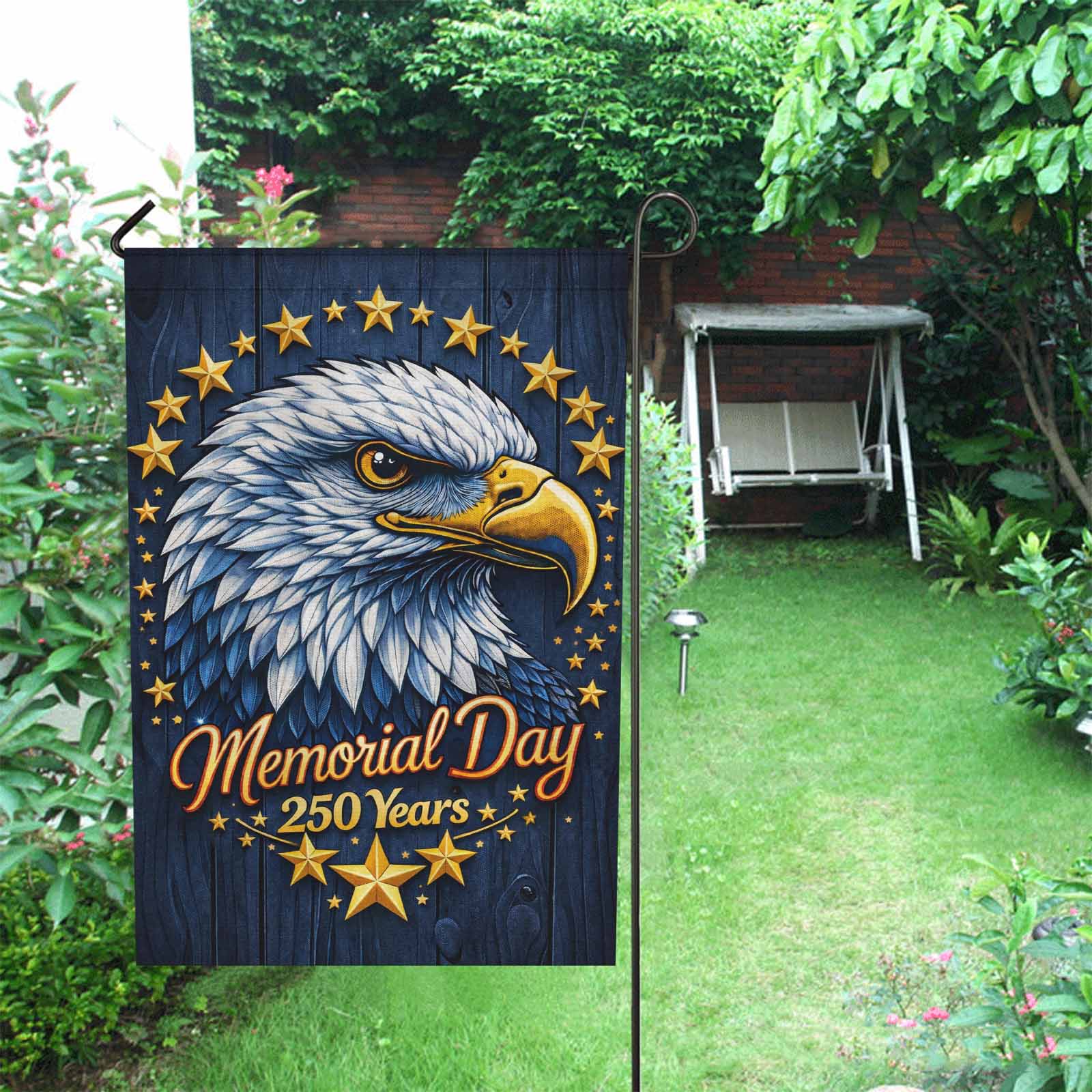 Patriotic Memorial Day Garden Flag American Eagle USA Decor