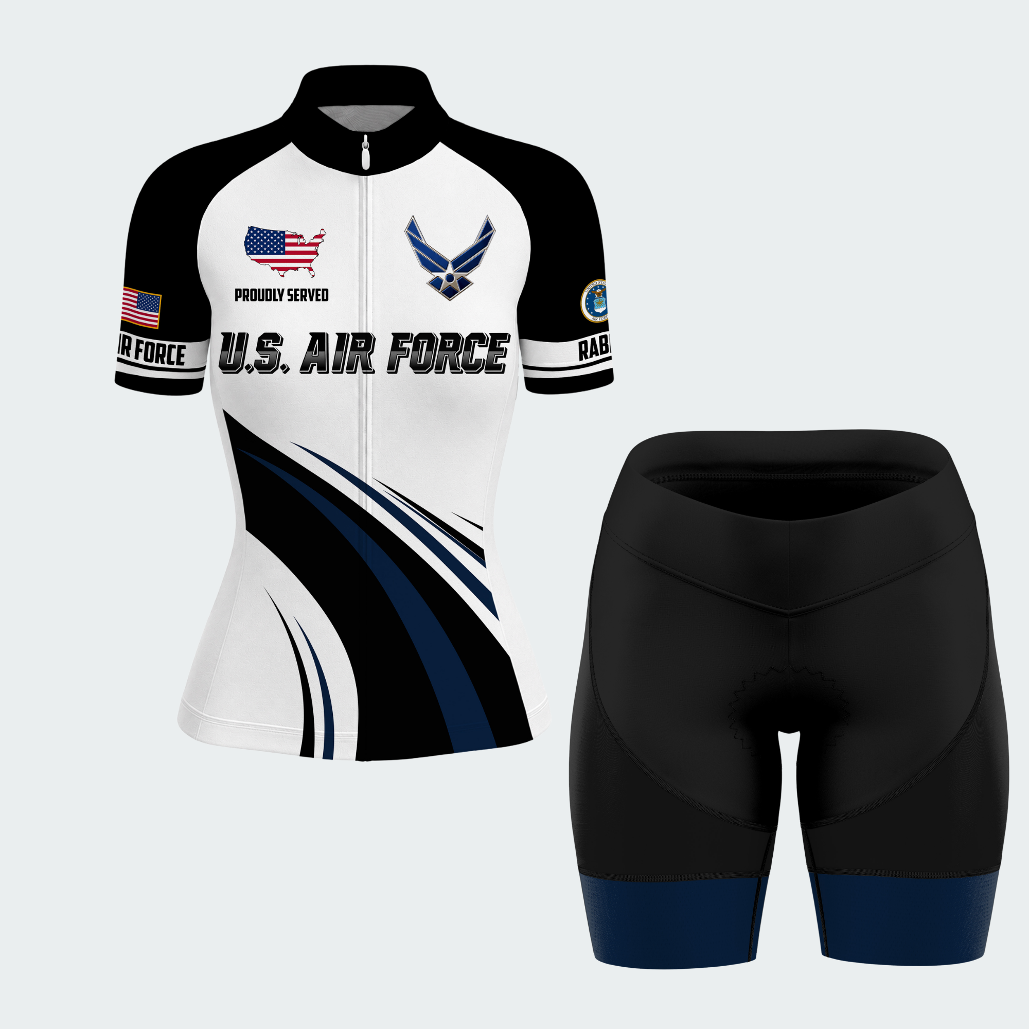 Women’s Personalized U.S. Air Force Proudly Served Cycling Jersey & Kit