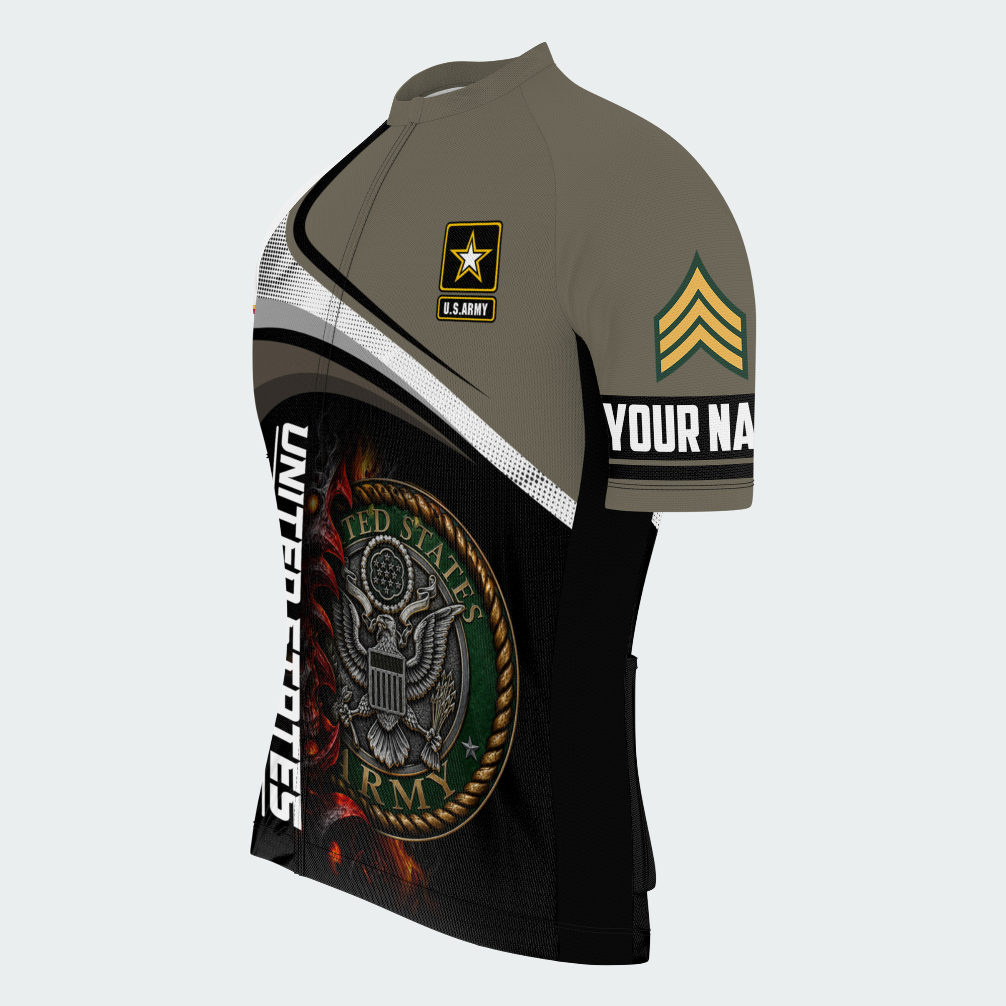 Men’s Personalized U.S. Army Seal Regular Fit Cycling Jersey & Kit