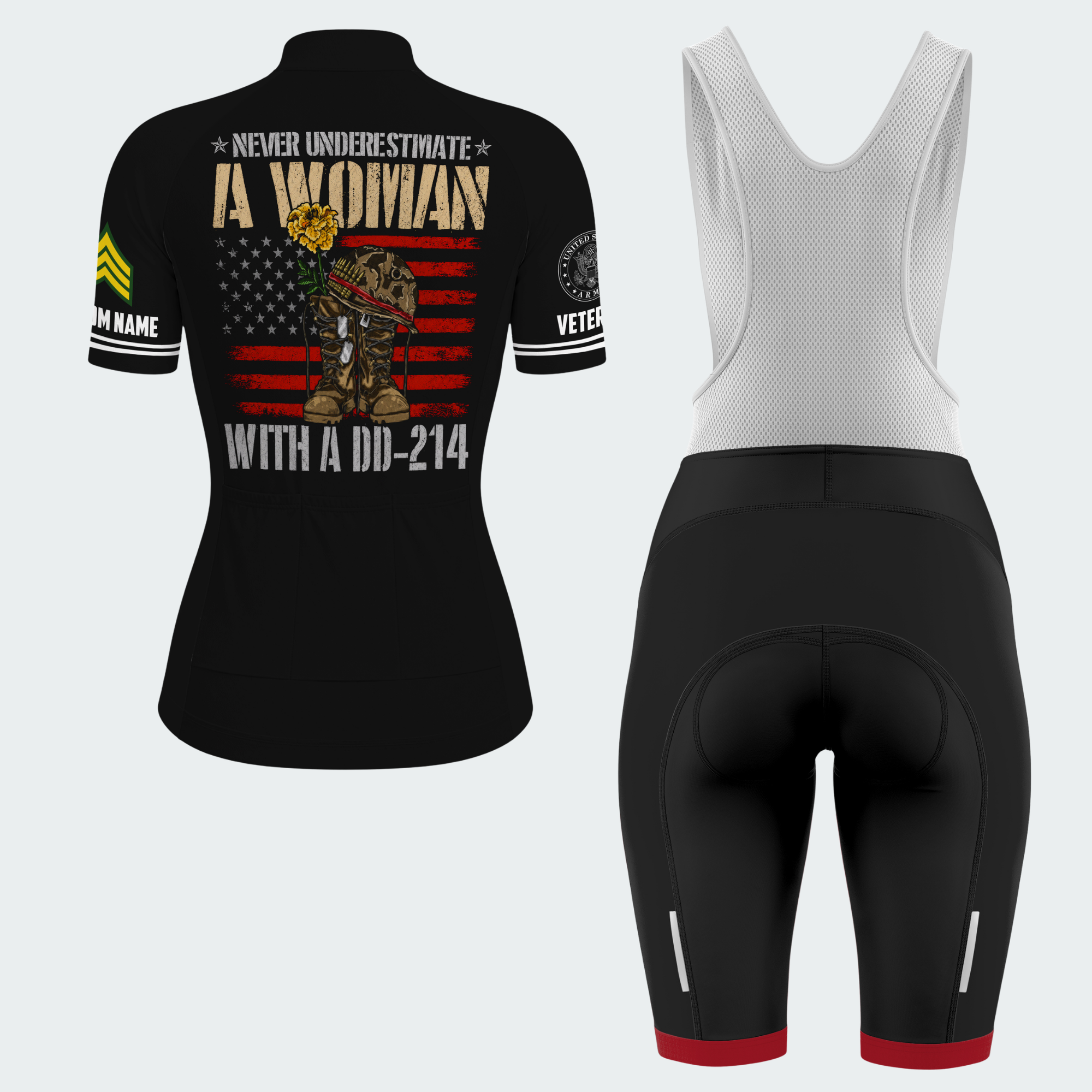 Women’s Personalized Army Female Veteran DD-214 Cycling Jersey & Kit