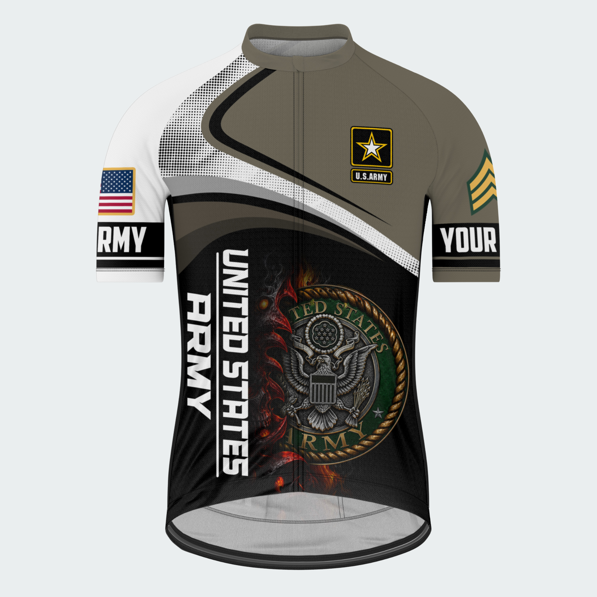 Men’s Personalized U.S. Army Seal Regular Fit Cycling Jersey & Kit