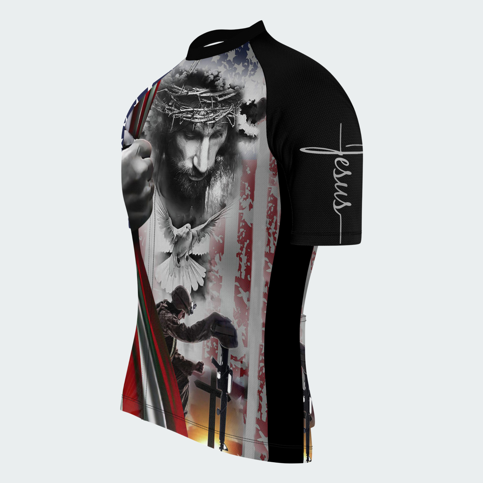 Men’s Faith Over Fear Christian Patriotic Cycling Jersey