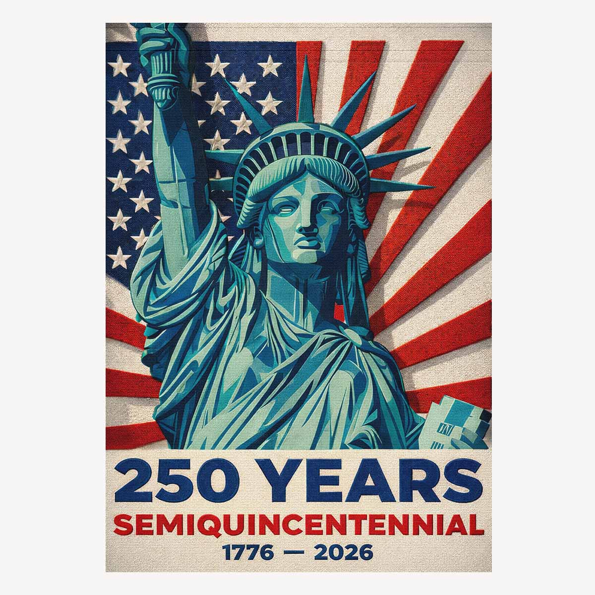 America 250 Patriotic House Flag Statue of Liberty 1776-2026 USA Decor