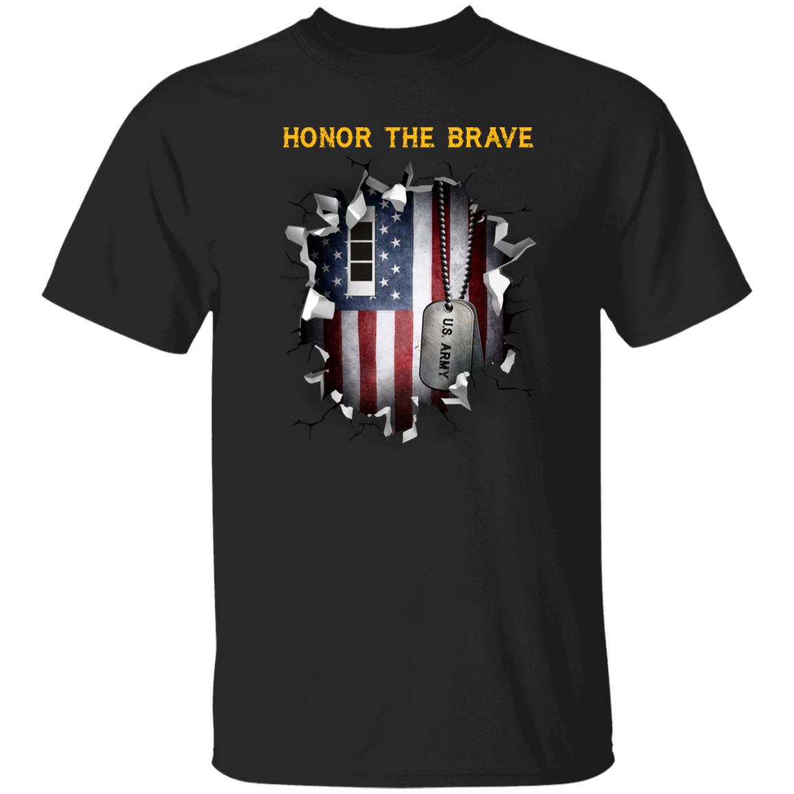 US Army W-3 Chief Warrant Officer 3 W3 CW3 Warrant Officer - Honor The Brave Front Shirt