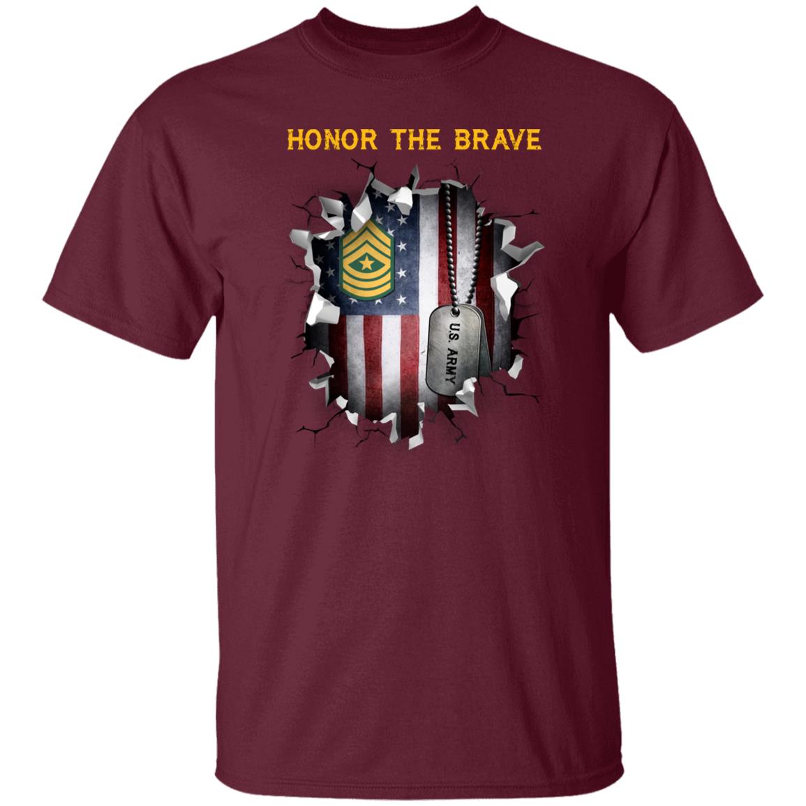 US Army E-9 Sergeant Major E9 SGM Noncommissioned Officer - Honor The Brave Front Shirt