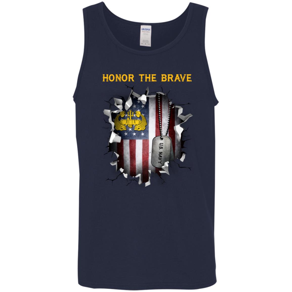 US Navy Deep Submergence Officer Badge - Honor The Brave Front Shirt