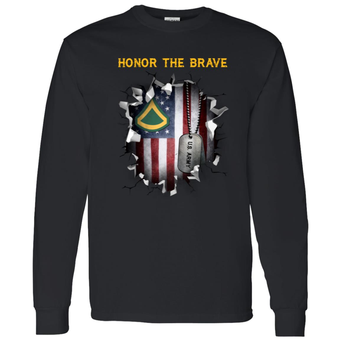 US Army E-3 PFC E3 Private First Class - Honor The Brave Front Shirt