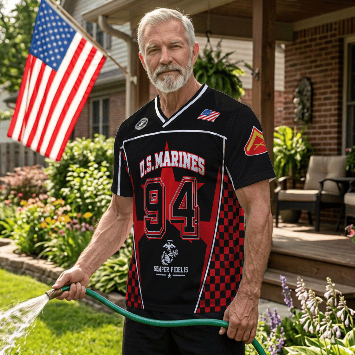 Personalized Marine Corps Sports Jersey Custom Rank Number and Text
