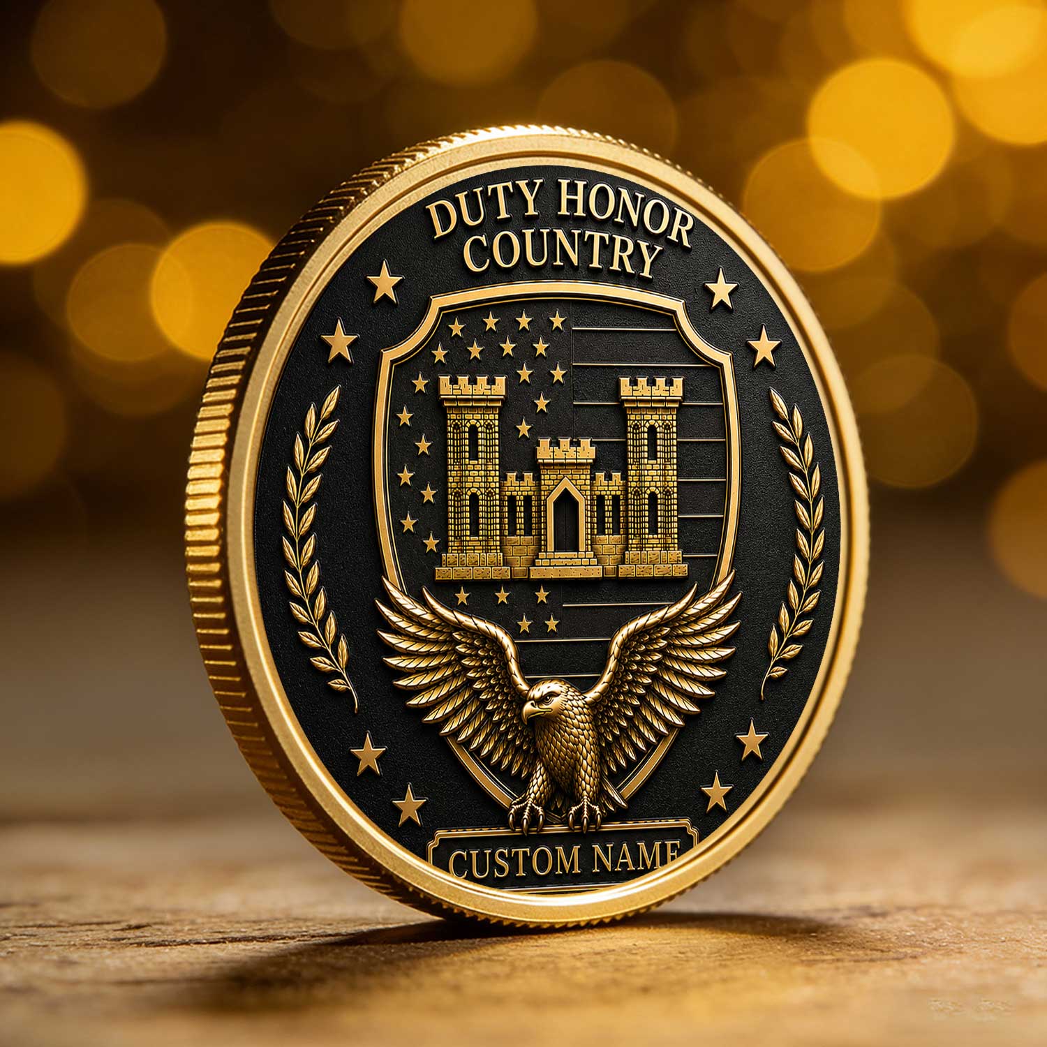 Custom Army Enlisted Rank 3D Challenge Coin Service Gift