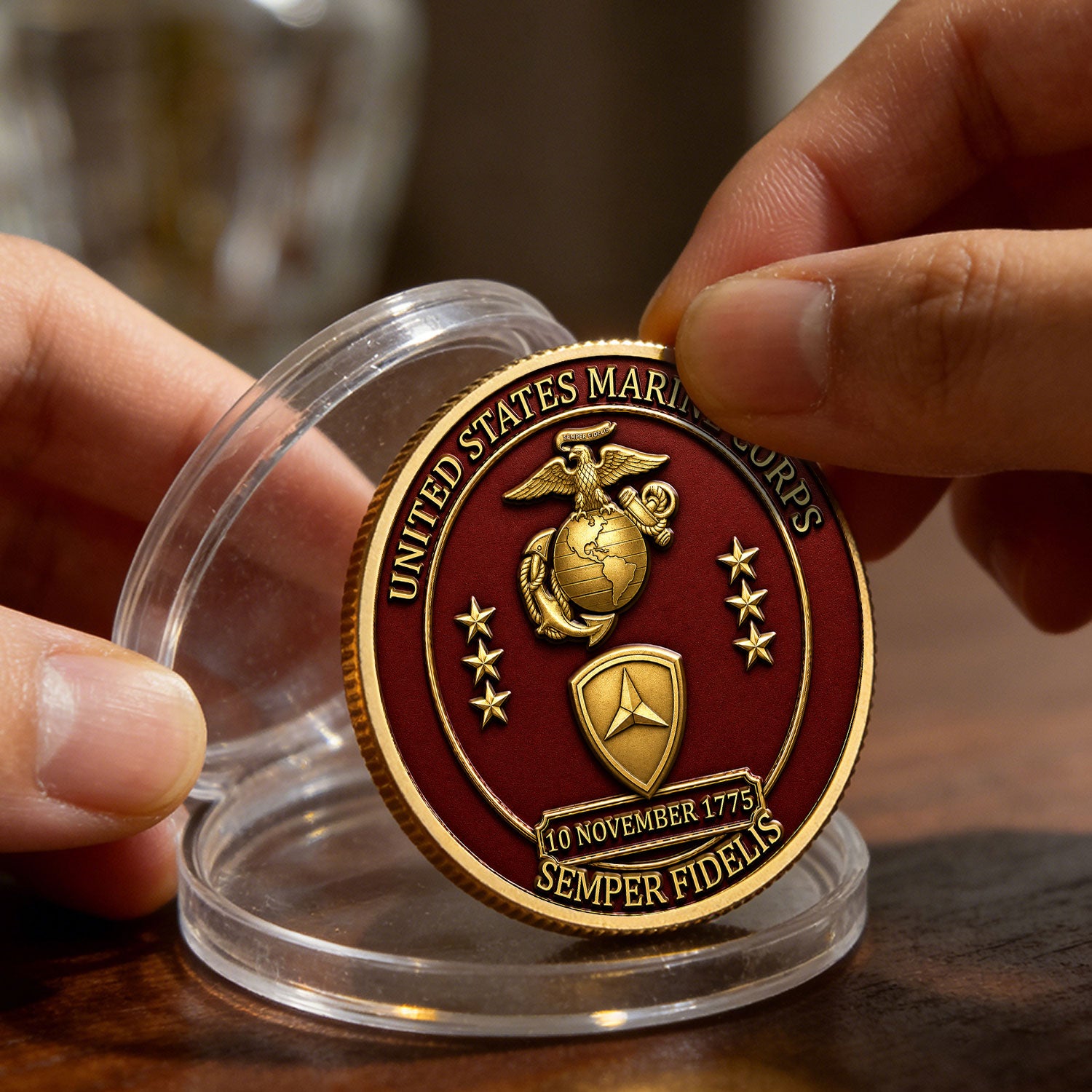 Custom Marine Achievement Rank Text 3D Challenge Coin Gift