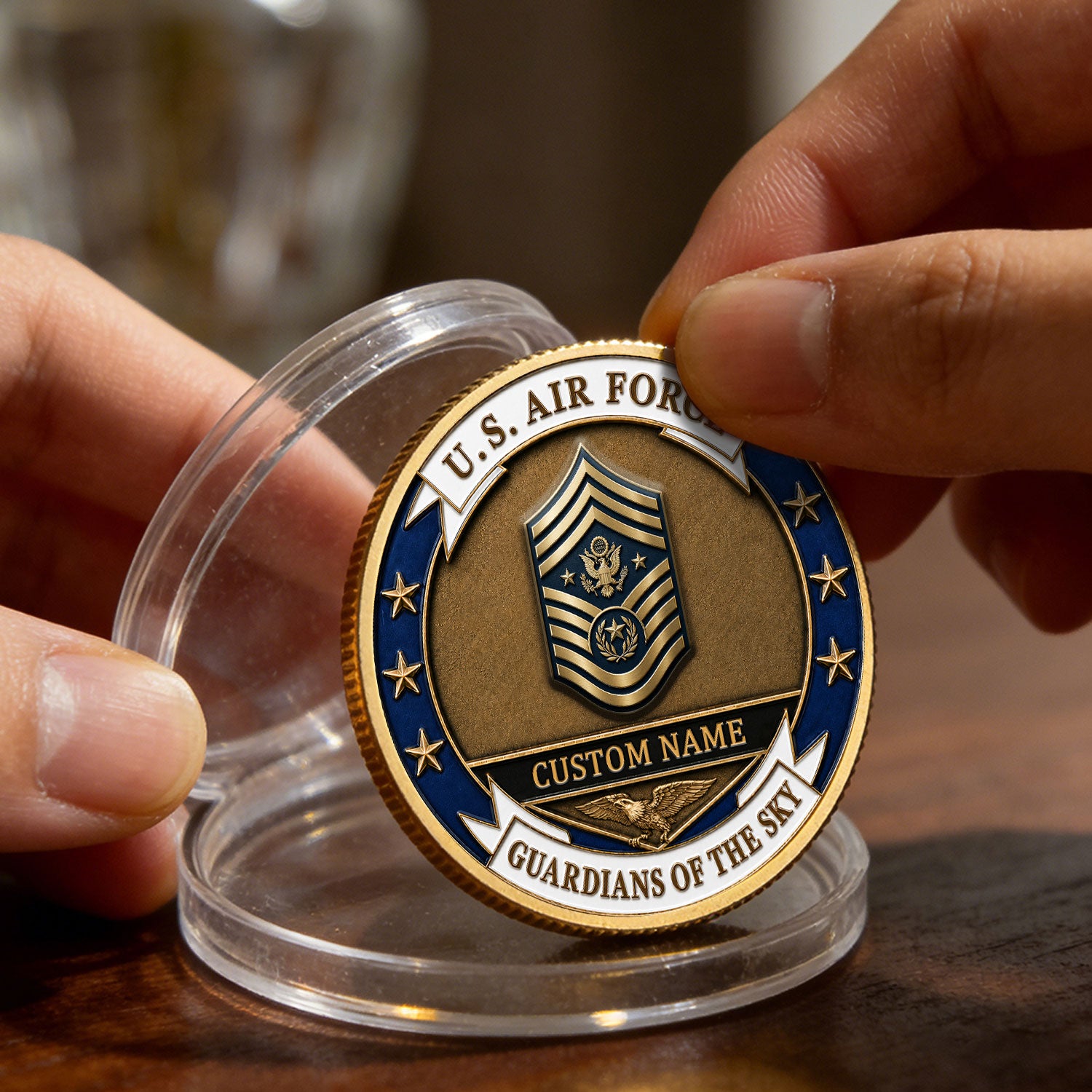 US Air Force Personalized Rank Name 3D Challenge Coin Airman Gift