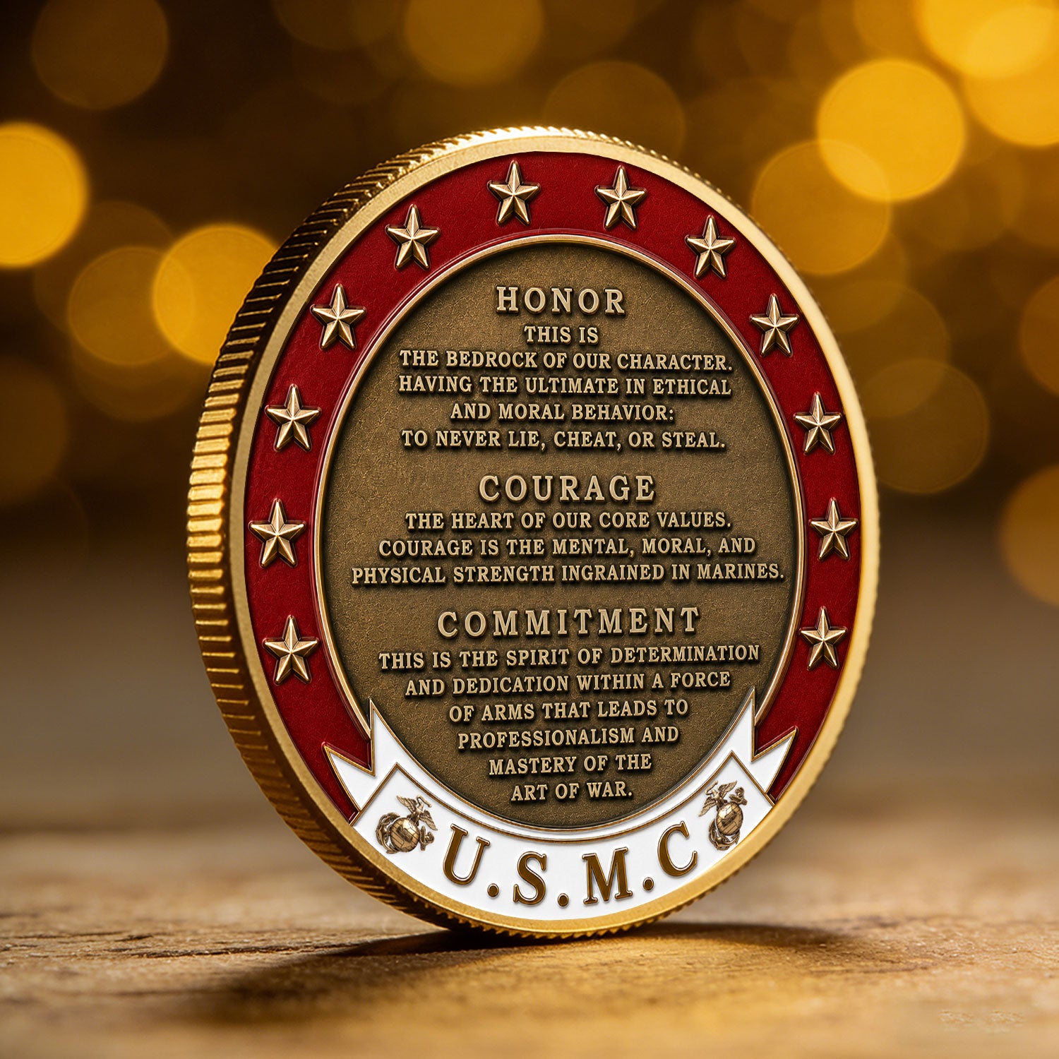 Custom Marine Corps Duty Rank Name 3D Challenge Coin