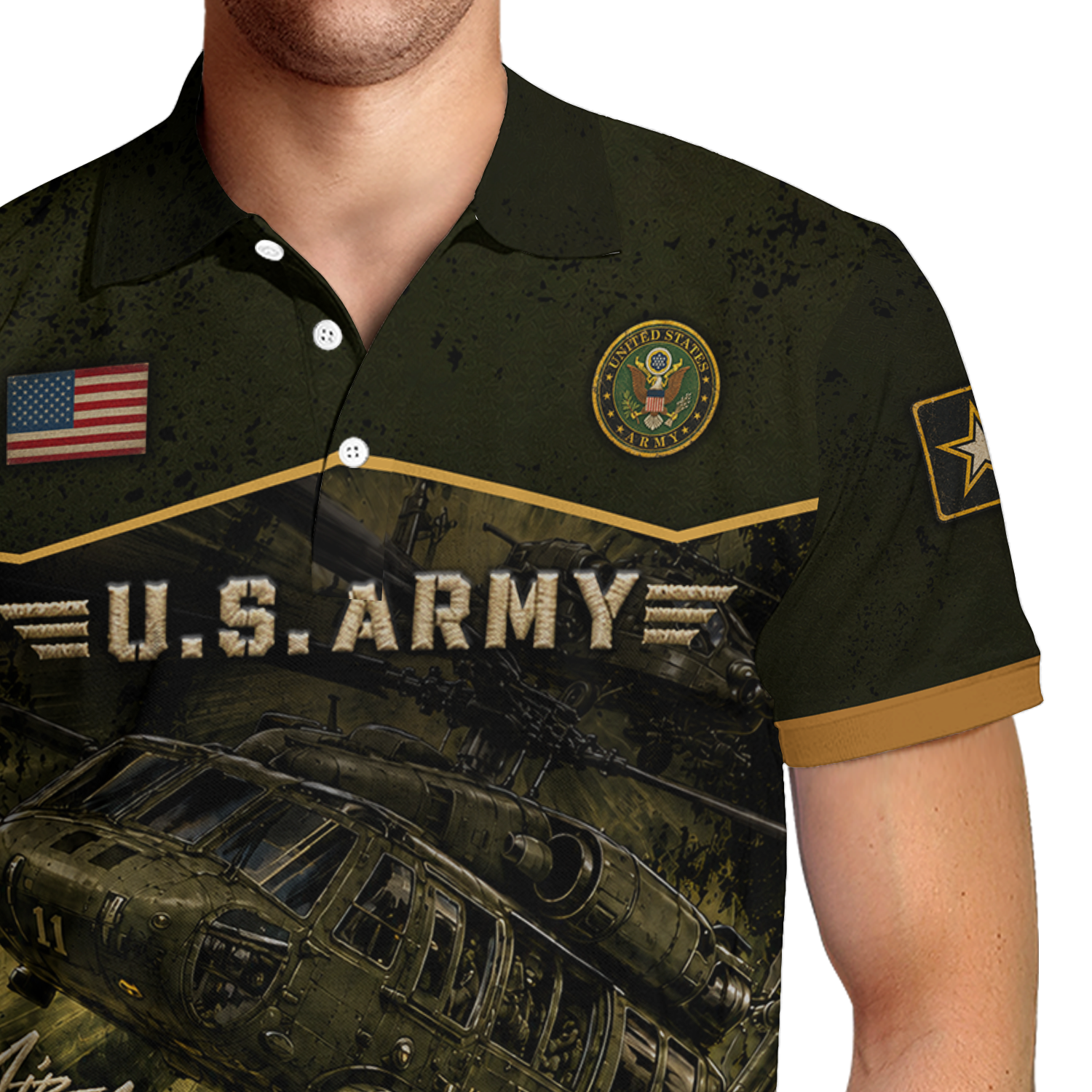 Custom US Army Duty Honor Country 3D Polo Shirt