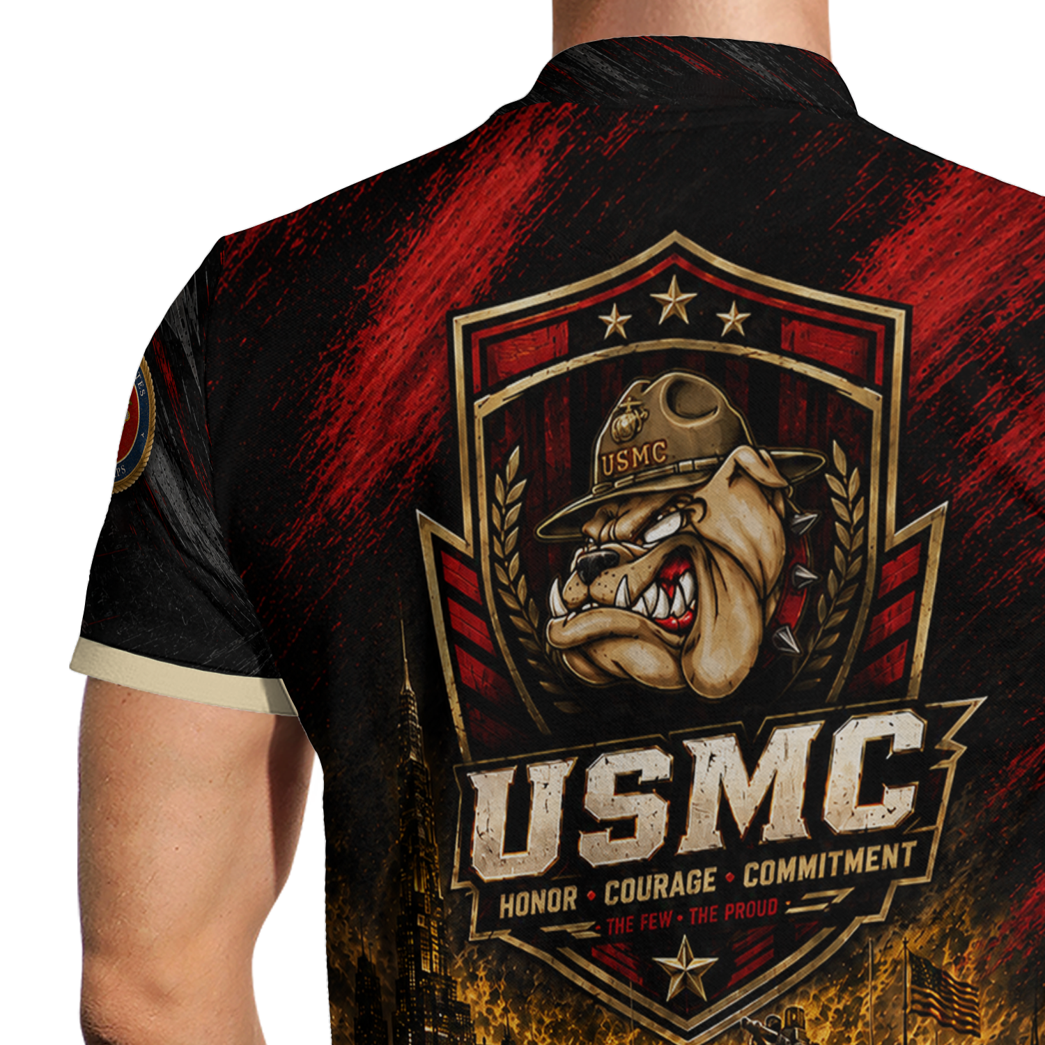 Personalized USMC Military Gift 3D All-Over Print Polo Shirt
