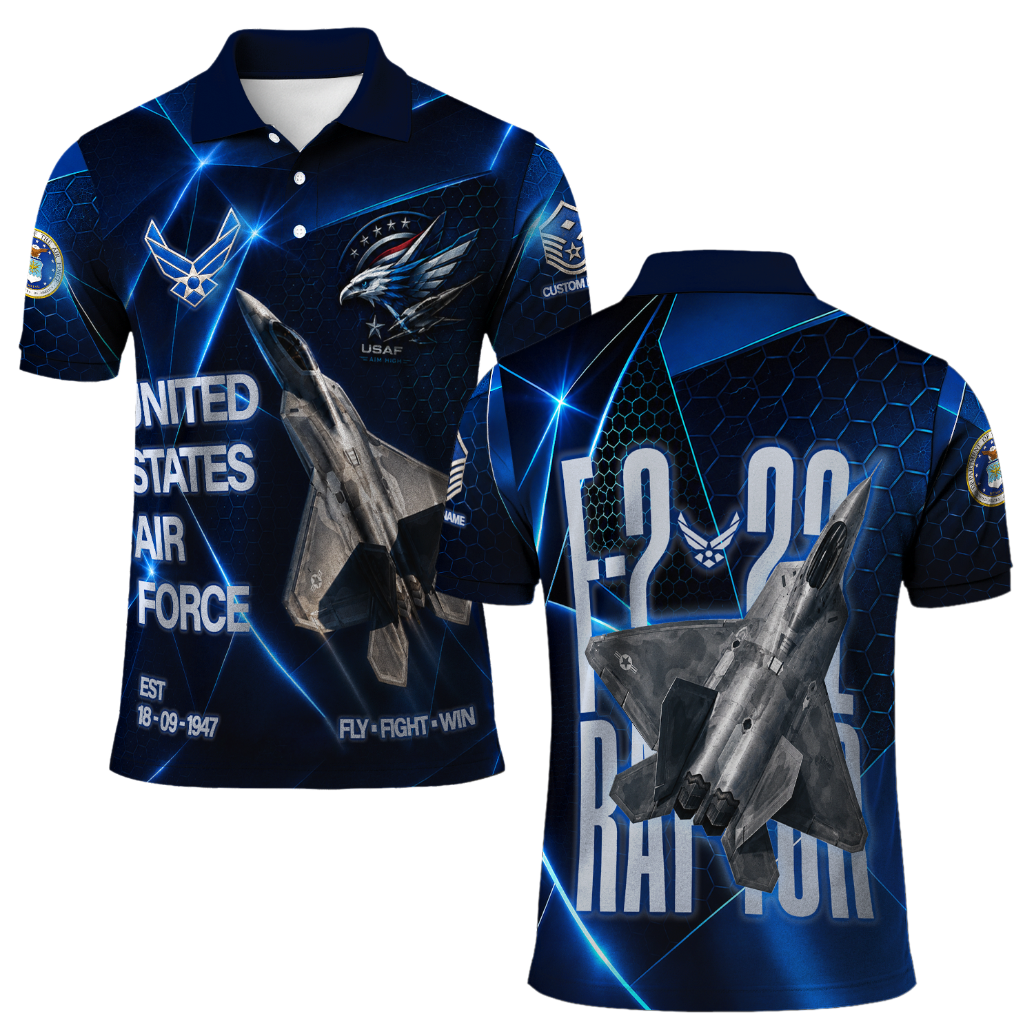 Personalized USAF Pilot Helmet 3D Polo Shirt Gift