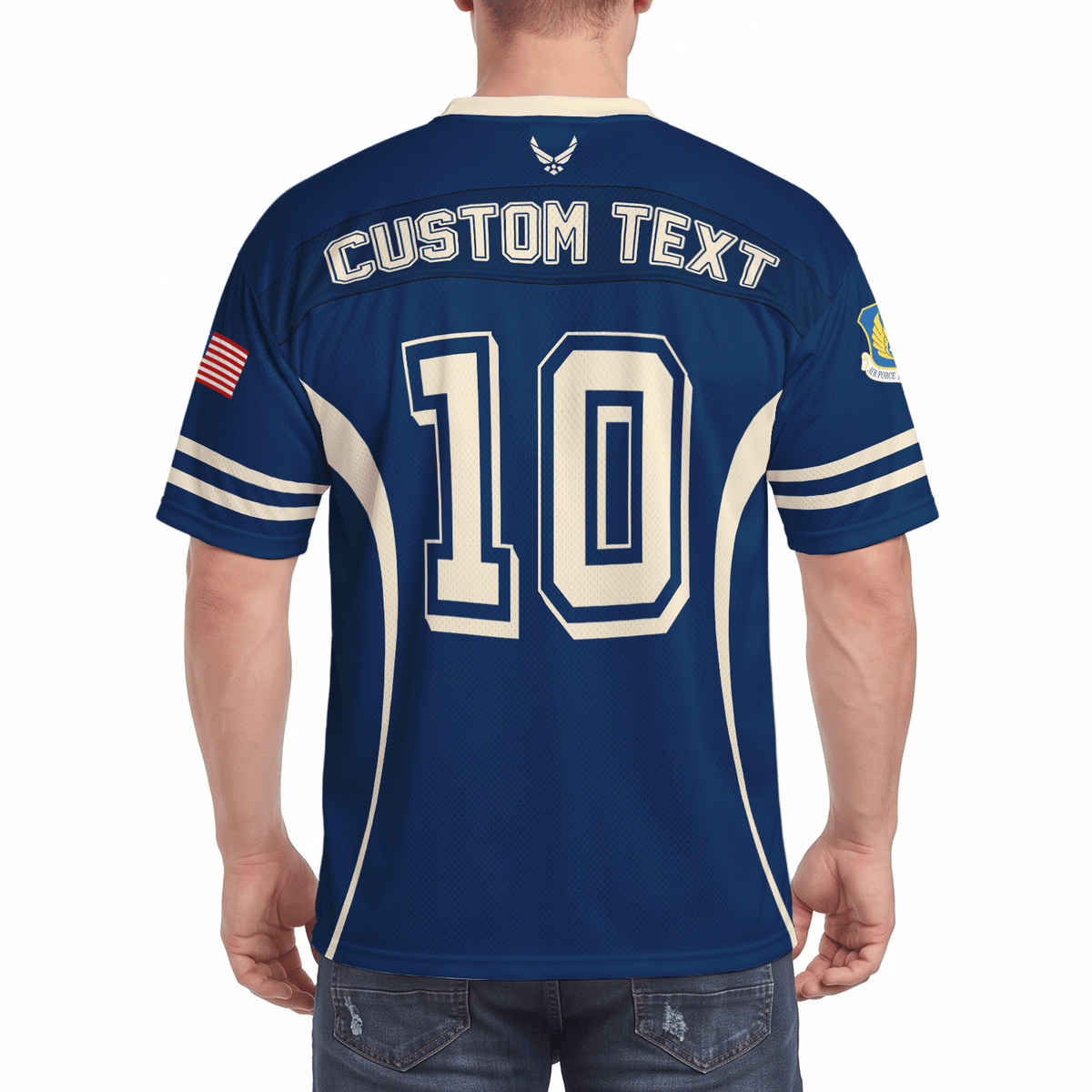 U.S. Air Force Military Jersey Custom Rank Name Text and Number