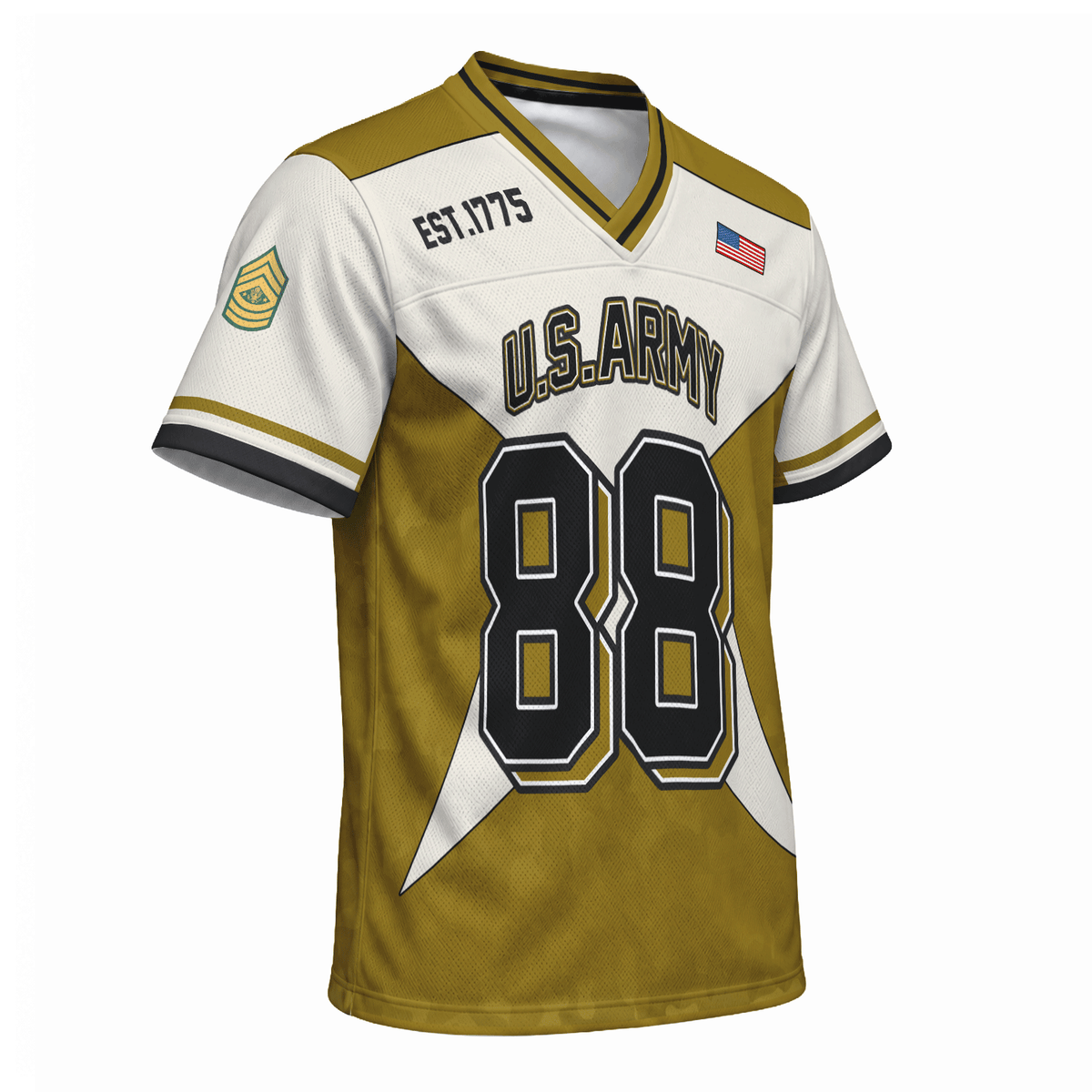 U.S. Army Sports Jersey Personalized Military Rank and Custom Text