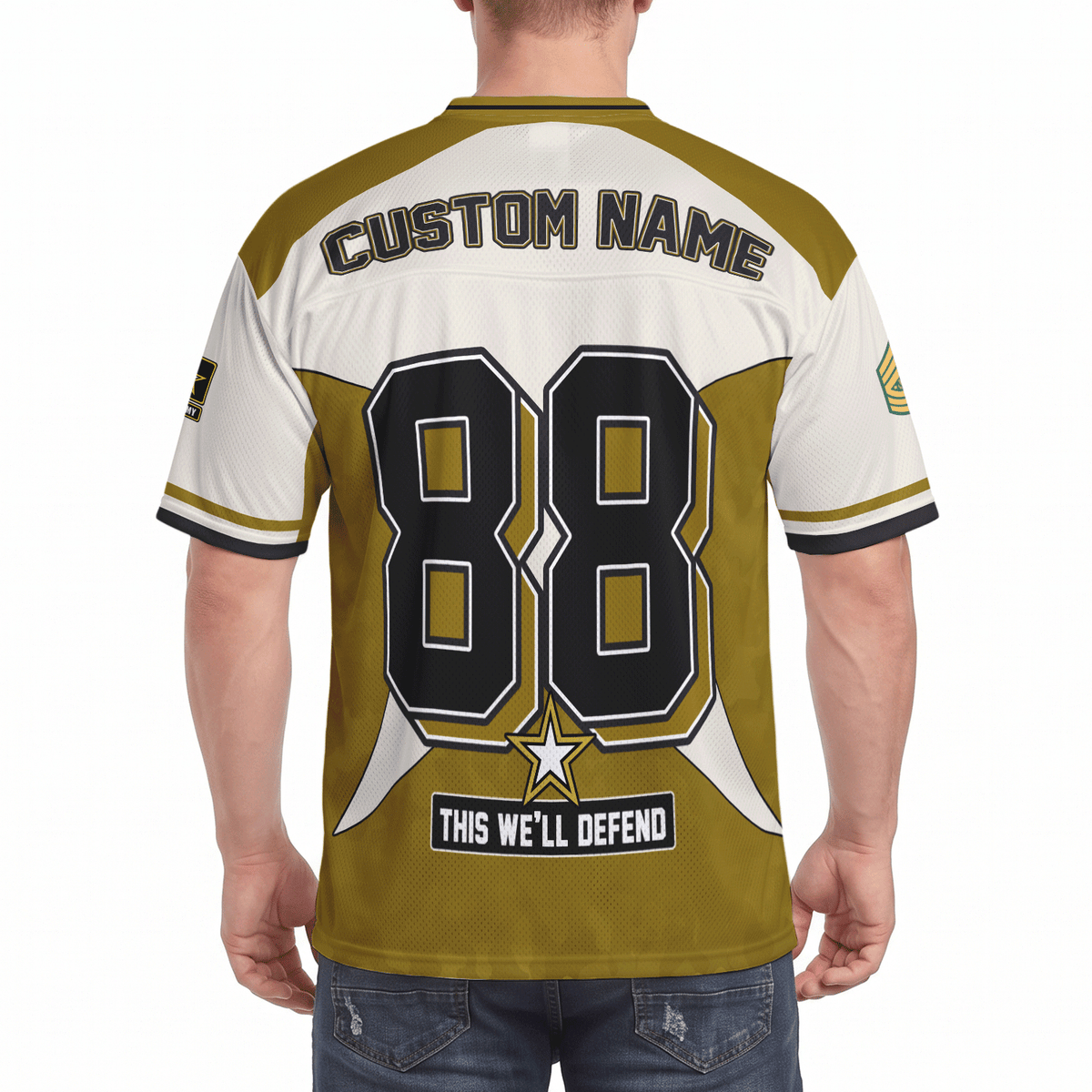 U.S. Army Sports Jersey Personalized Military Rank and Custom Text