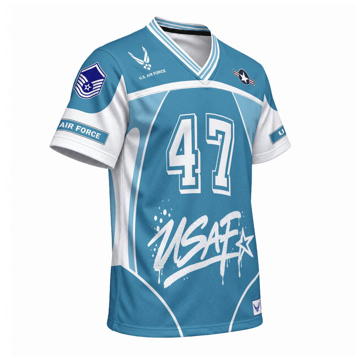 Personalized Air Force Veteran Jersey Custom Rank Number and Text