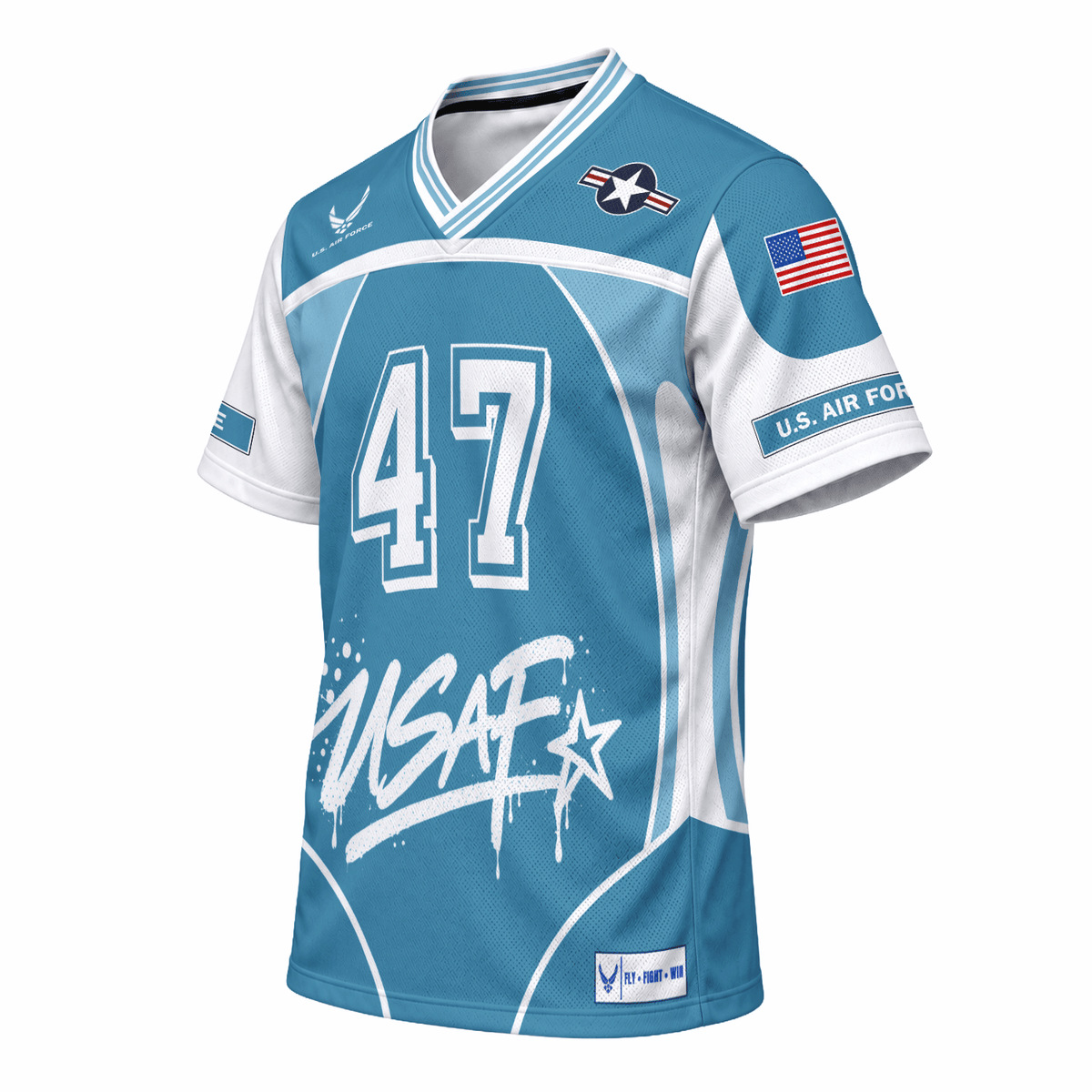Personalized Air Force Veteran Jersey Custom Rank Number and Text