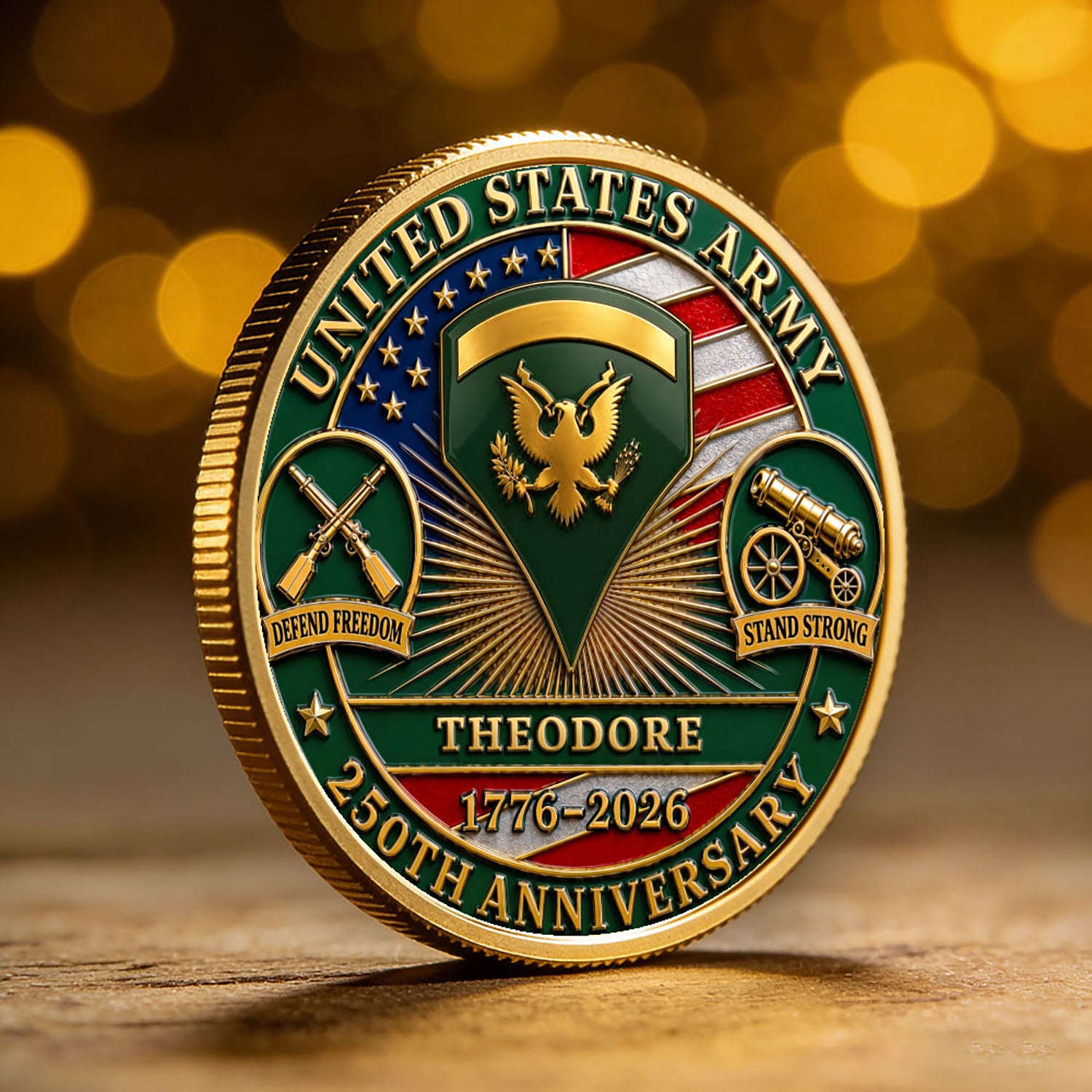 Personalized U.S. Army 250th Anniversary Challenge Coin