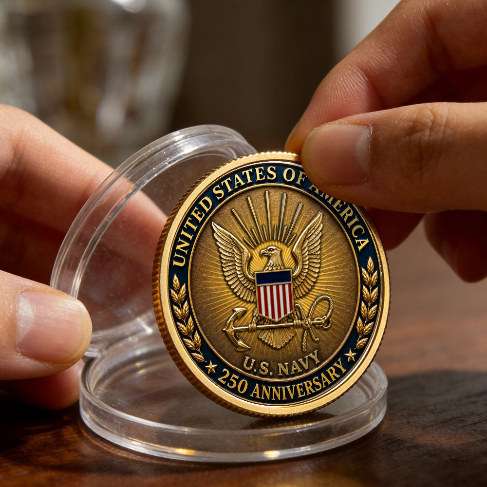 Custom Navy Veteran 250th Anniversary Coin