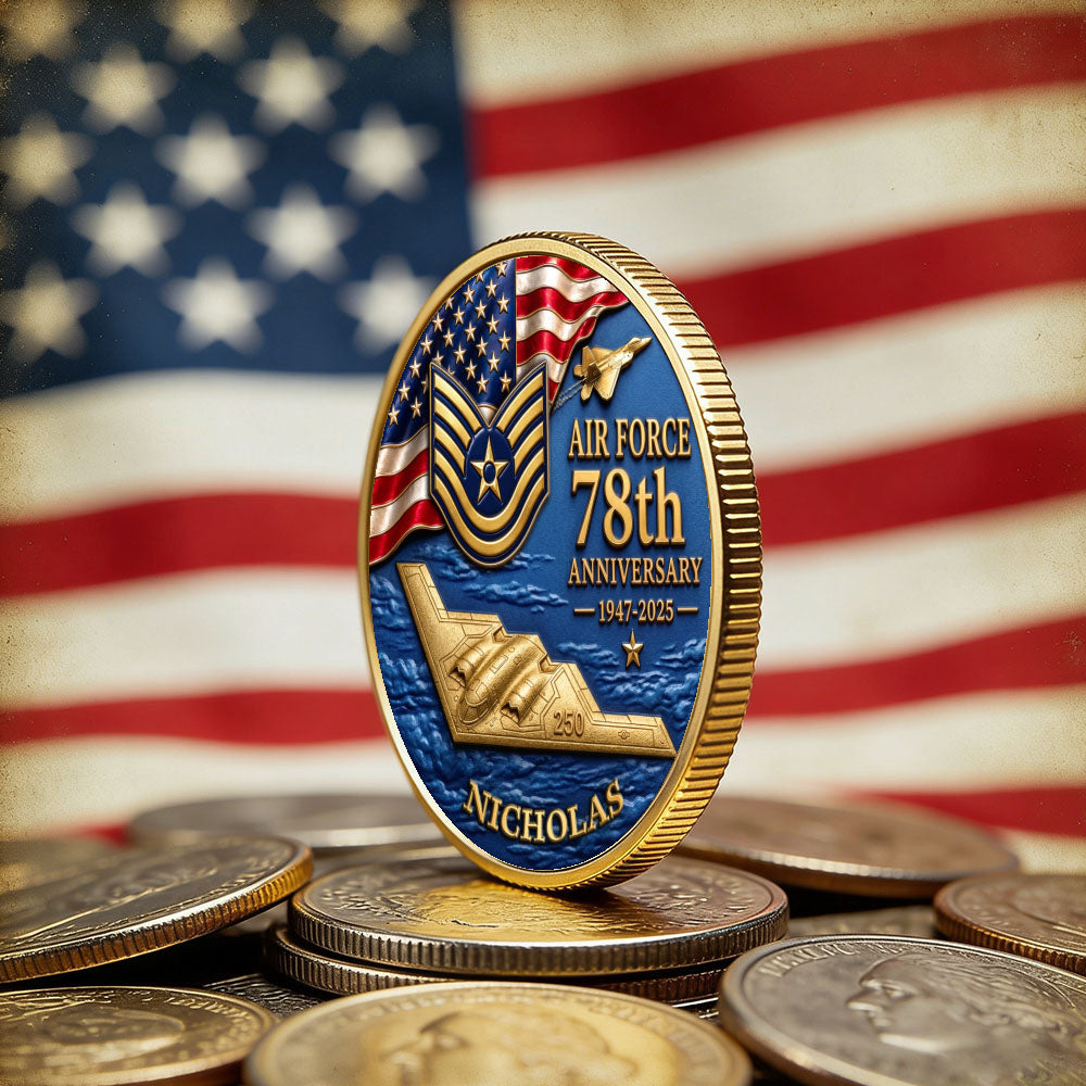 Personalized U.S.Air Force 250th Anniversary Tank Challenge Coin