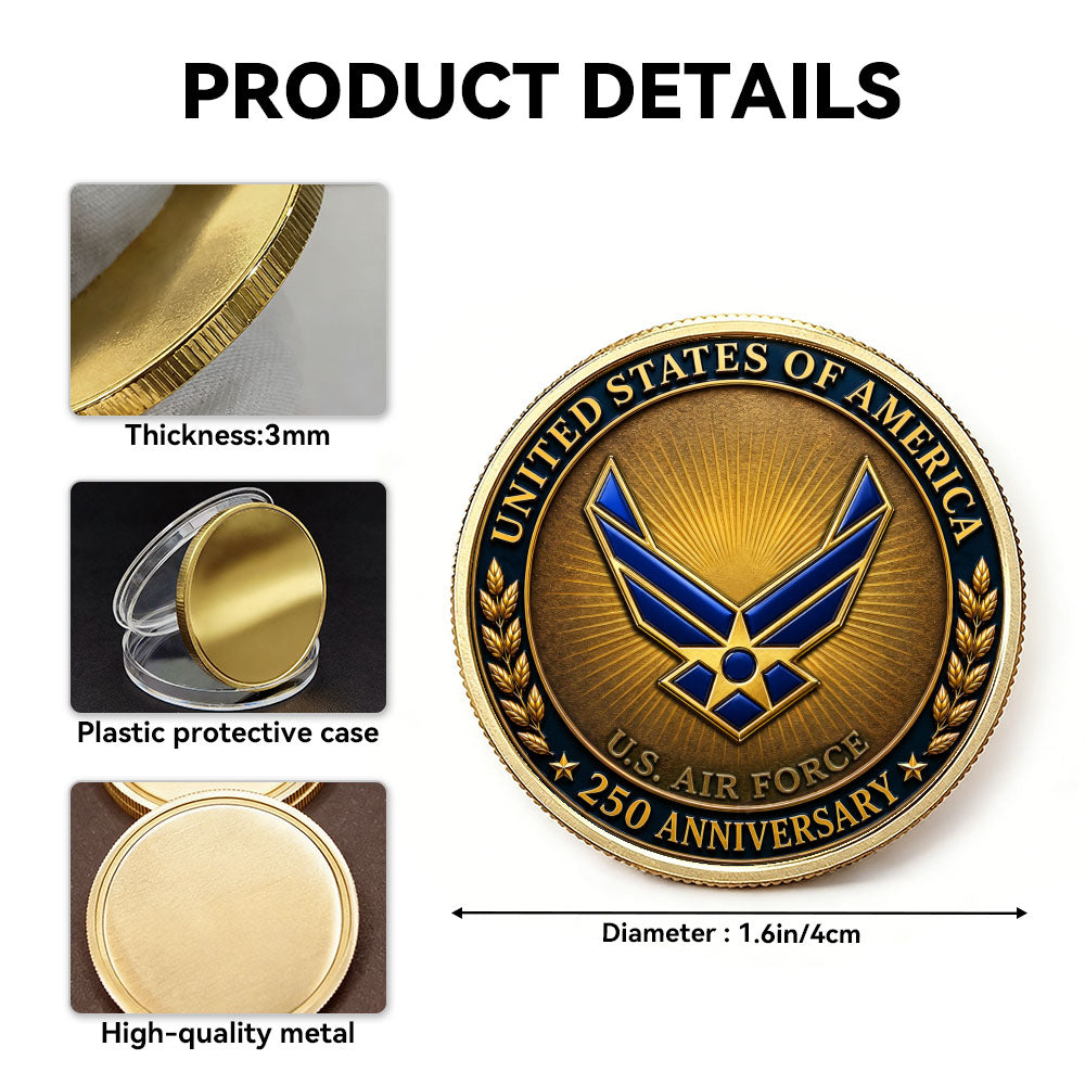 Custom Air Force Veteran 250th Anniversary Coin