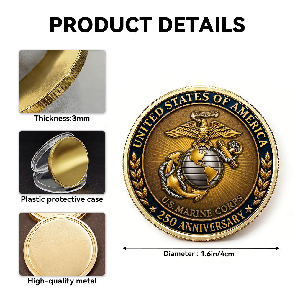 Custom MARlNES Veteran 250th Anniversary Coin