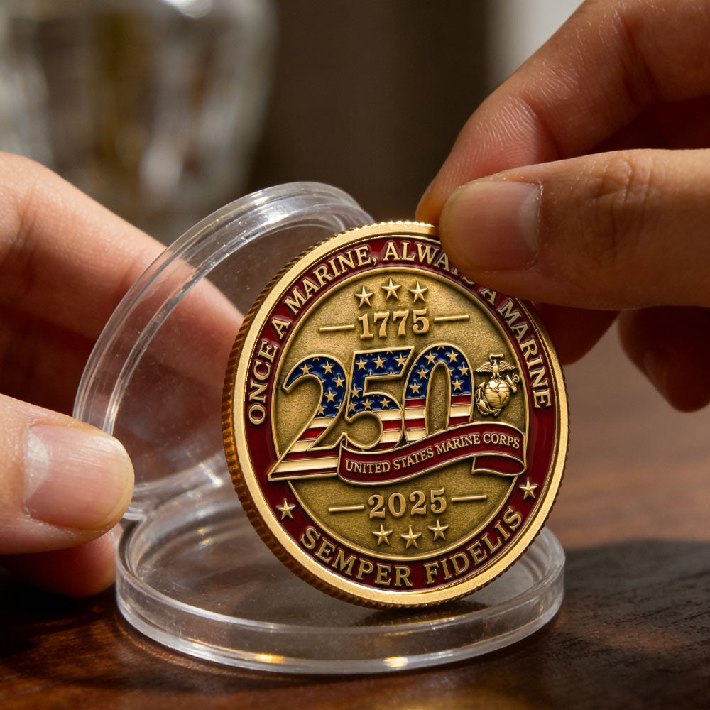 Personalized U.S. MARlNES 250th Anniversary Rank Challenge Coin