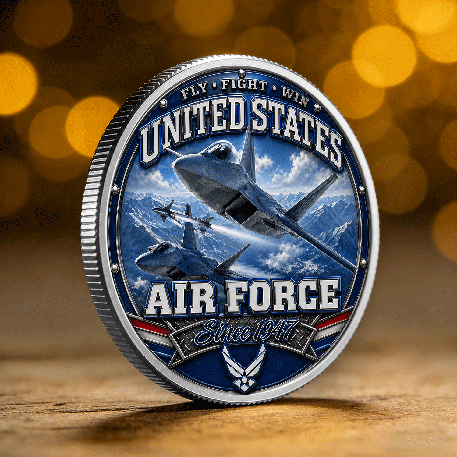 Personalized Air Force Duty Rank 3D Challenge Coin Tribute