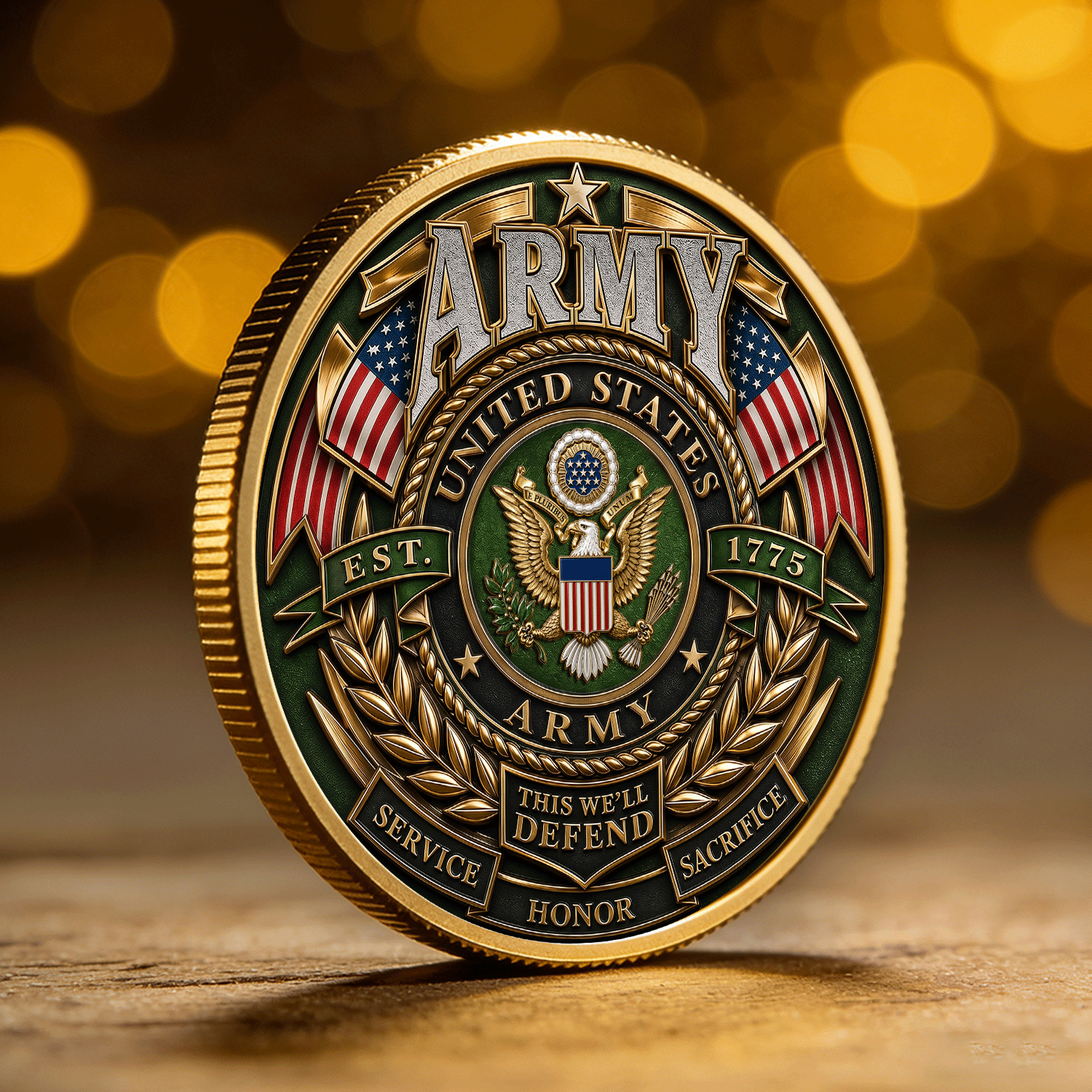 US Army Custom Service Insignia 3D Challenge Coin Gift