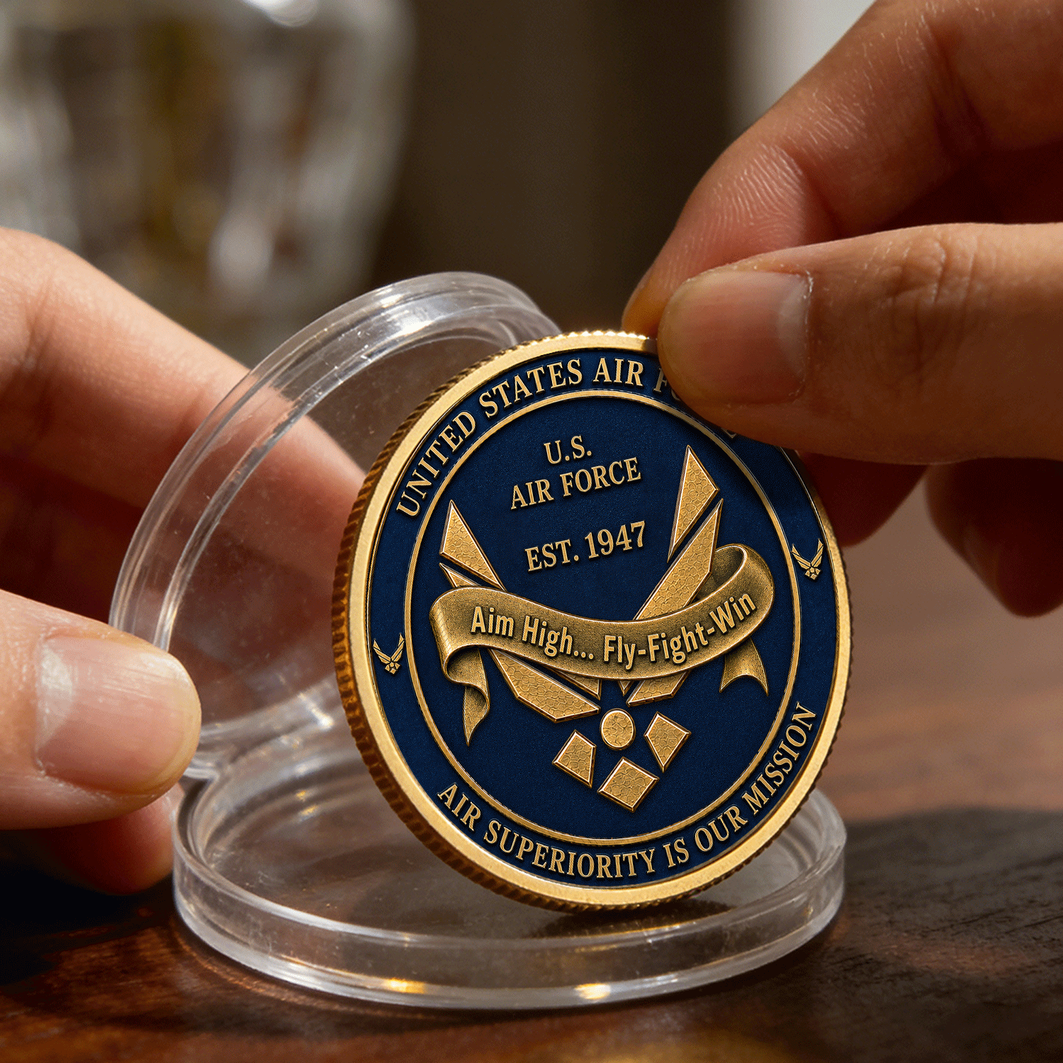 US Air Force Custom Rank Tribute 3D Challenge Coin Gift