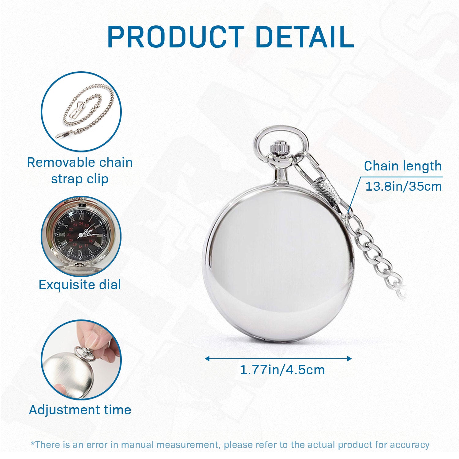 Personalized US Navy Honor - Courage - Commitment Custom 3D Effect Printed Pocket Watch