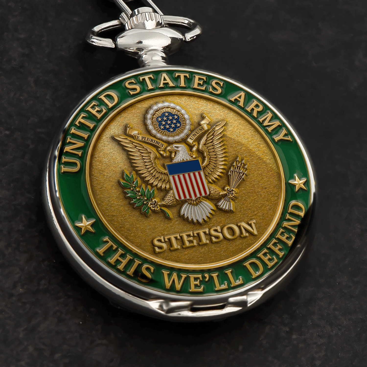 Army 250 Years Pocket Watch Custom Rank and Name Gift
