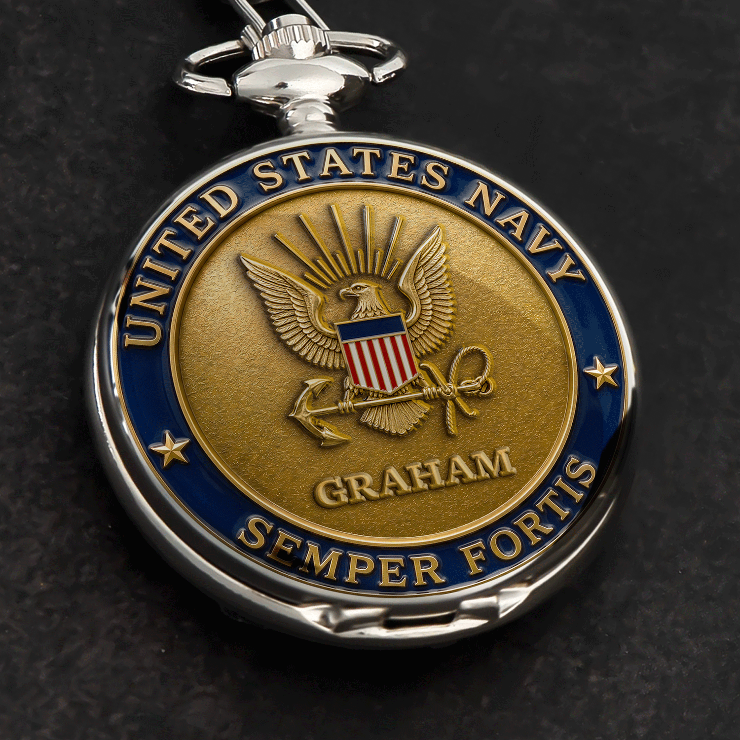 Custom US Navy Pocket Watch 250th Anniversary Collector Gift
