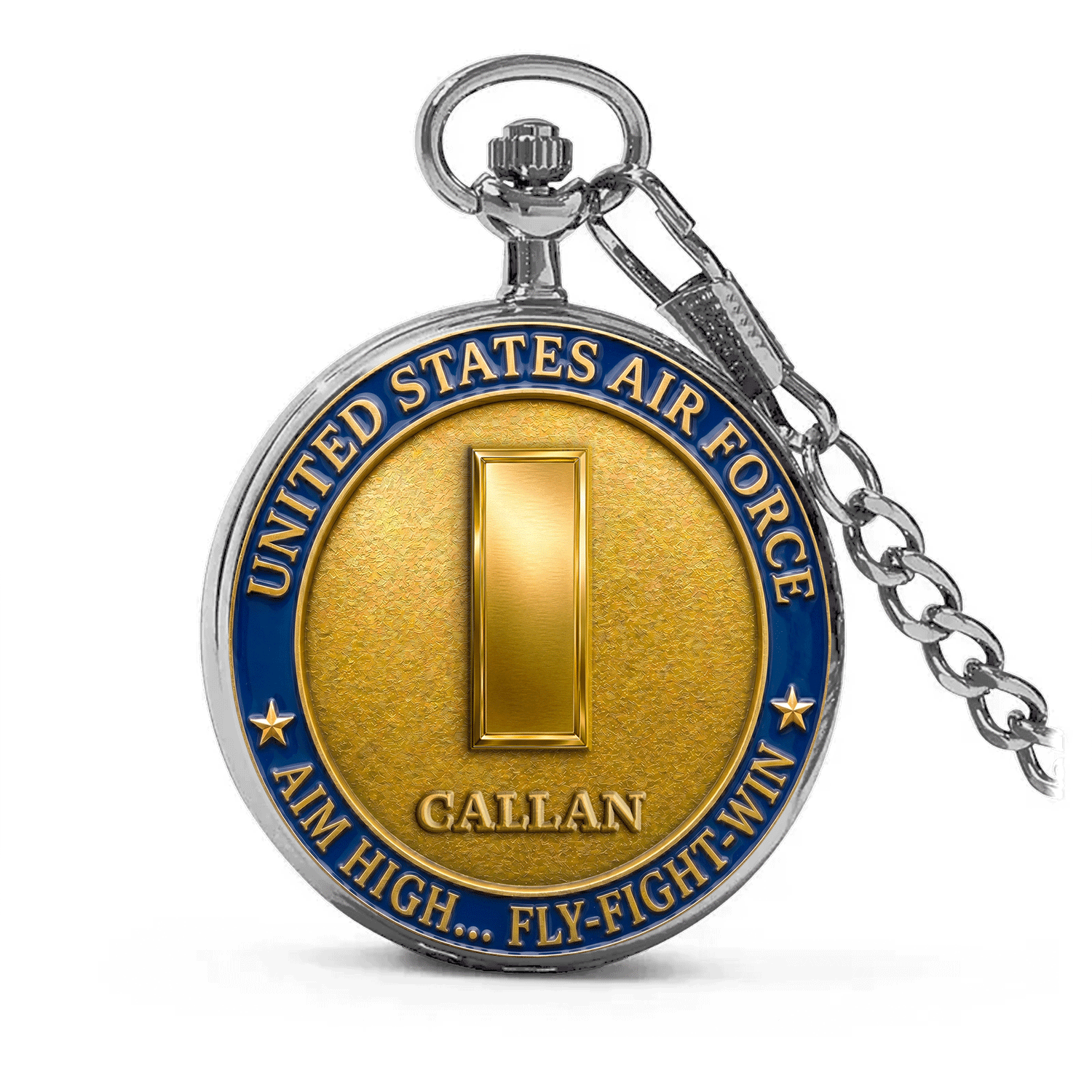 US Air Force Rank Name Pocket Watch Personalized Gift